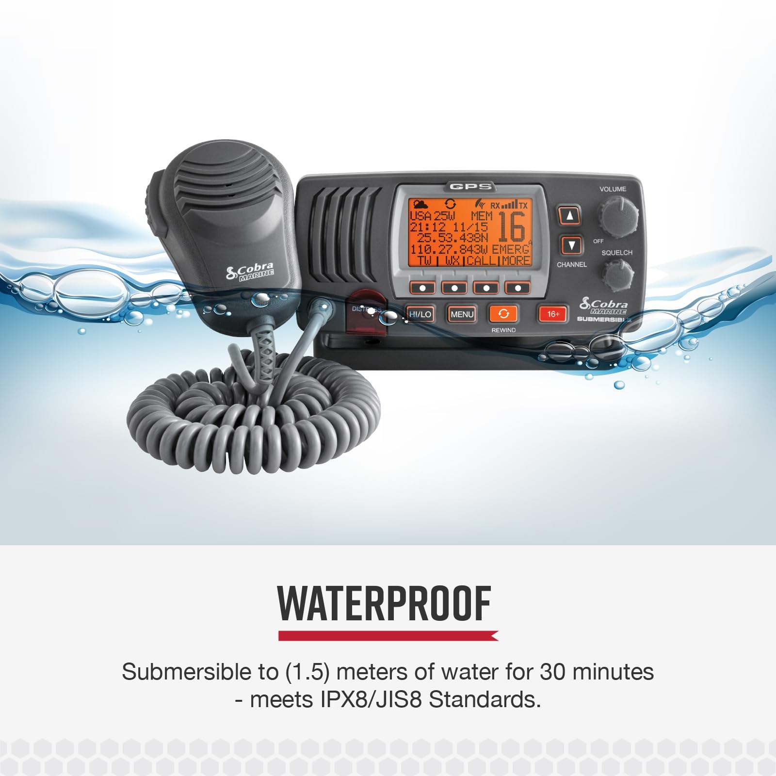 Foto 2 | Radio Marina Cobra Mr F77b Gps De Montaje Fijo Vhf 25 W Negro/gris - Venta Internacional.