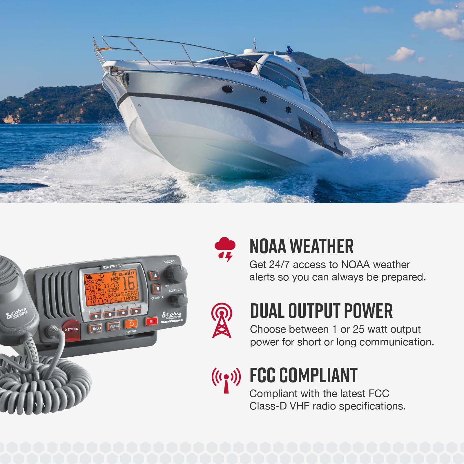 Foto 5 pulgar | Radio Marina Cobra Mr F77b Gps De Montaje Fijo Vhf 25 W Negro/gris - Venta Internacional.