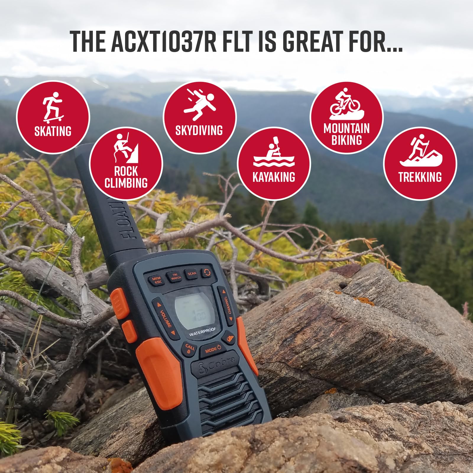 Foto 5 | Walkie Talkie Cobra Acxt1037r Flt Con Alcance Flotante De 37 Millas - Venta Internacional.