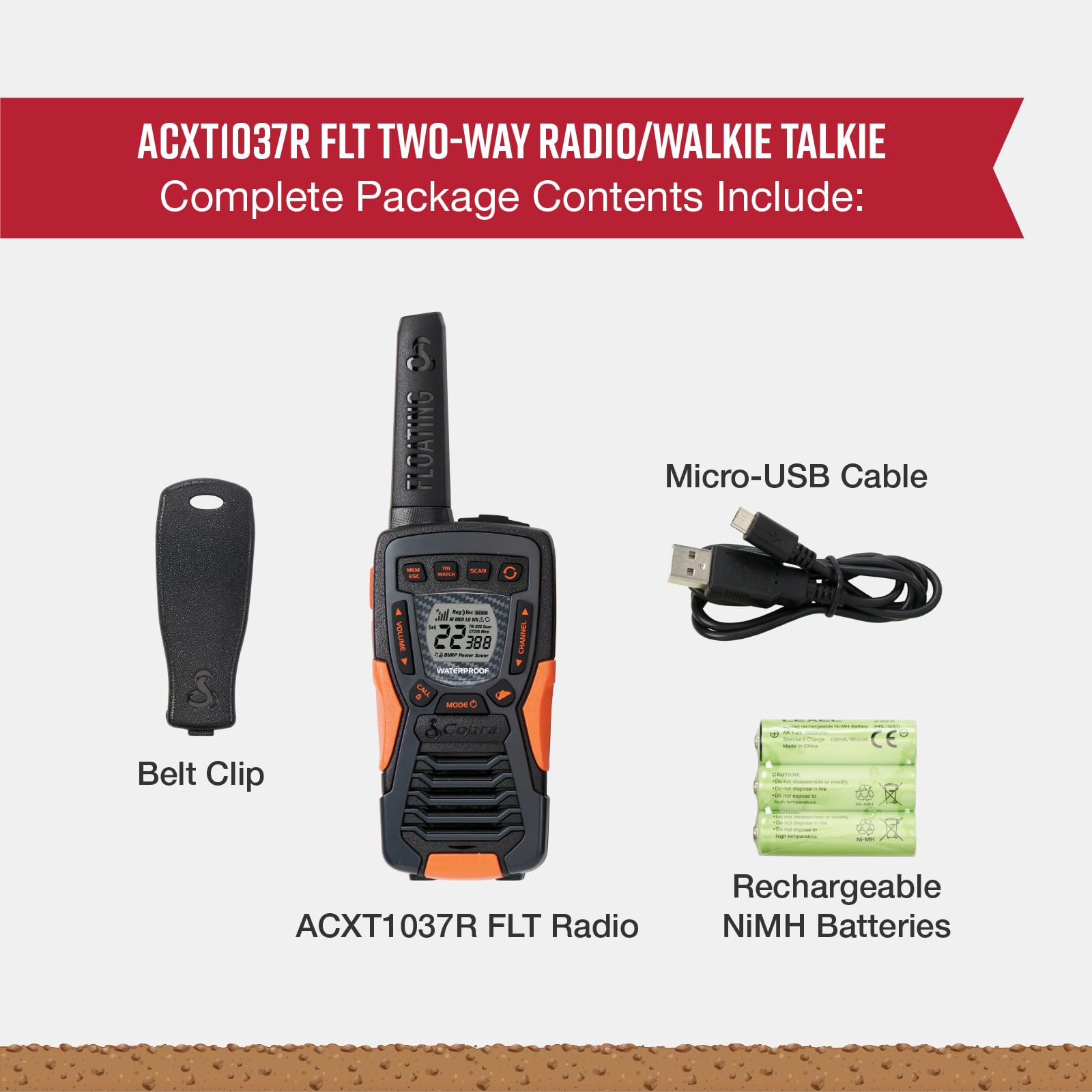 Foto 7 pulgar | Walkie Talkie Cobra Acxt1037r Flt Con Alcance Flotante De 37 Millas - Venta Internacional.