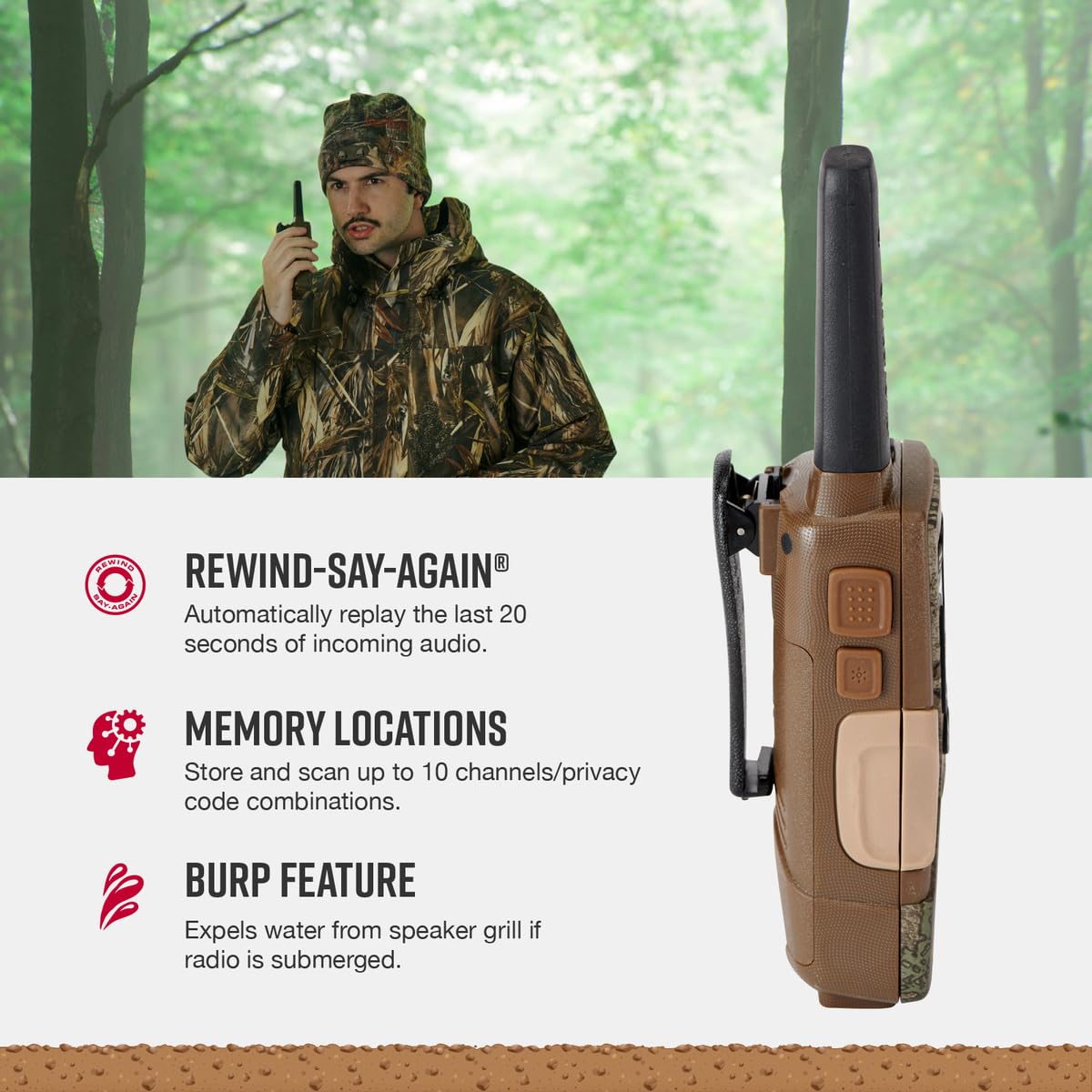 Foto 5 pulgar | Walkie Talkies Cobra Acxt1035r Flt, Resistentes Al Agua, 37 Millas - Venta Internacional.