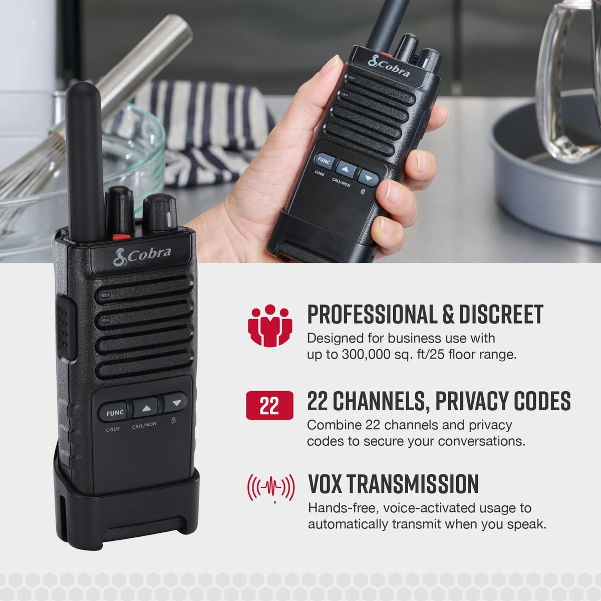 Foto 4 pulgar | Walkie Talkies Cobra Px650 Profesional/empresarial, Paquete De 2 - Venta Internacional.