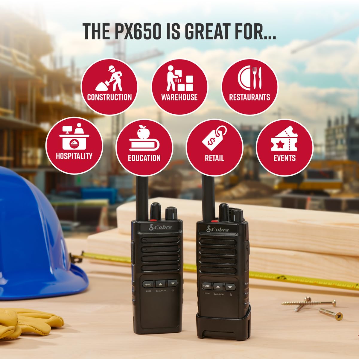 Foto 6 pulgar | Walkie Talkies Cobra Px650 Profesional/empresarial, Paquete De 2 - Venta Internacional.