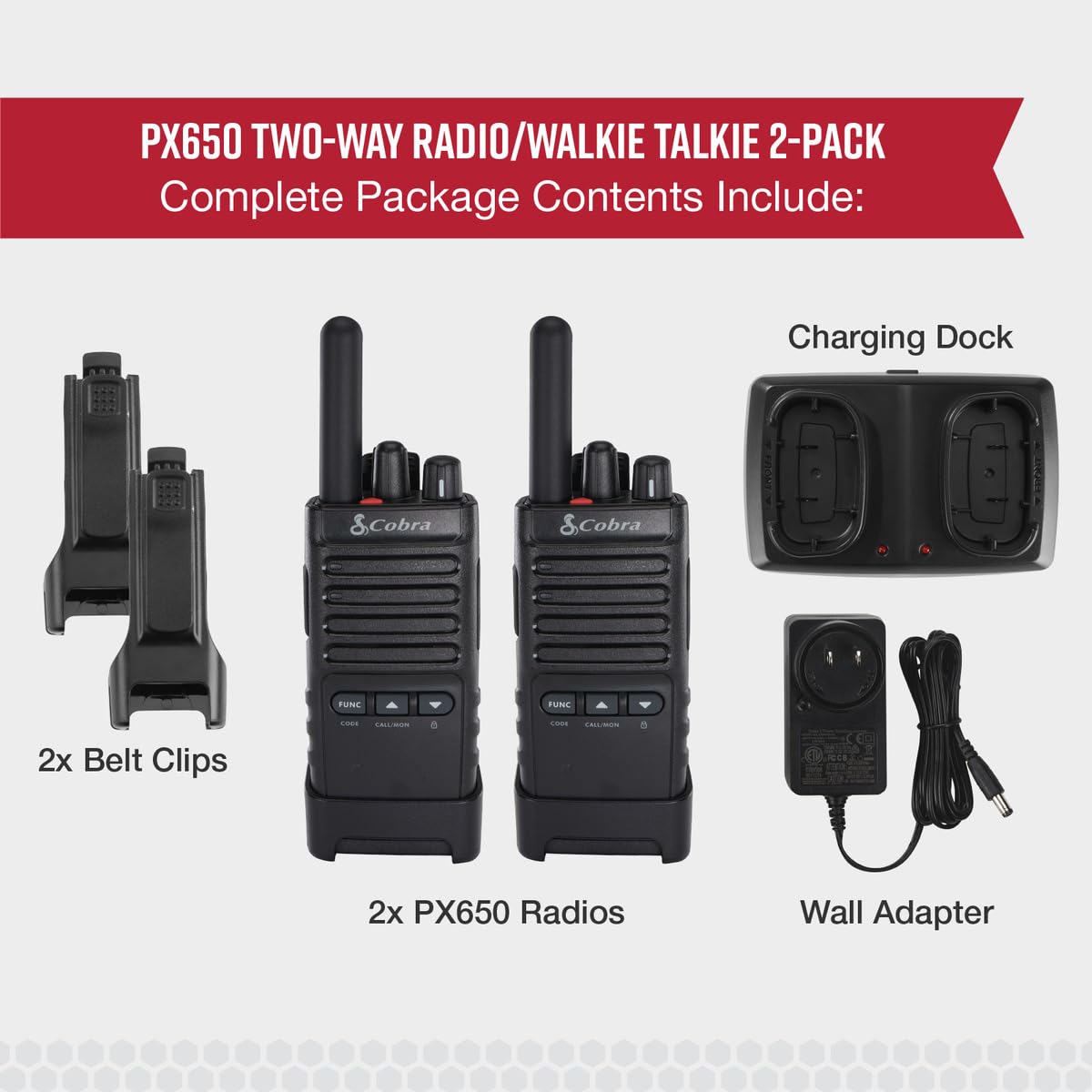 Foto 7 pulgar | Walkie Talkies Cobra Px650 Profesional/empresarial, Paquete De 2 - Venta Internacional.