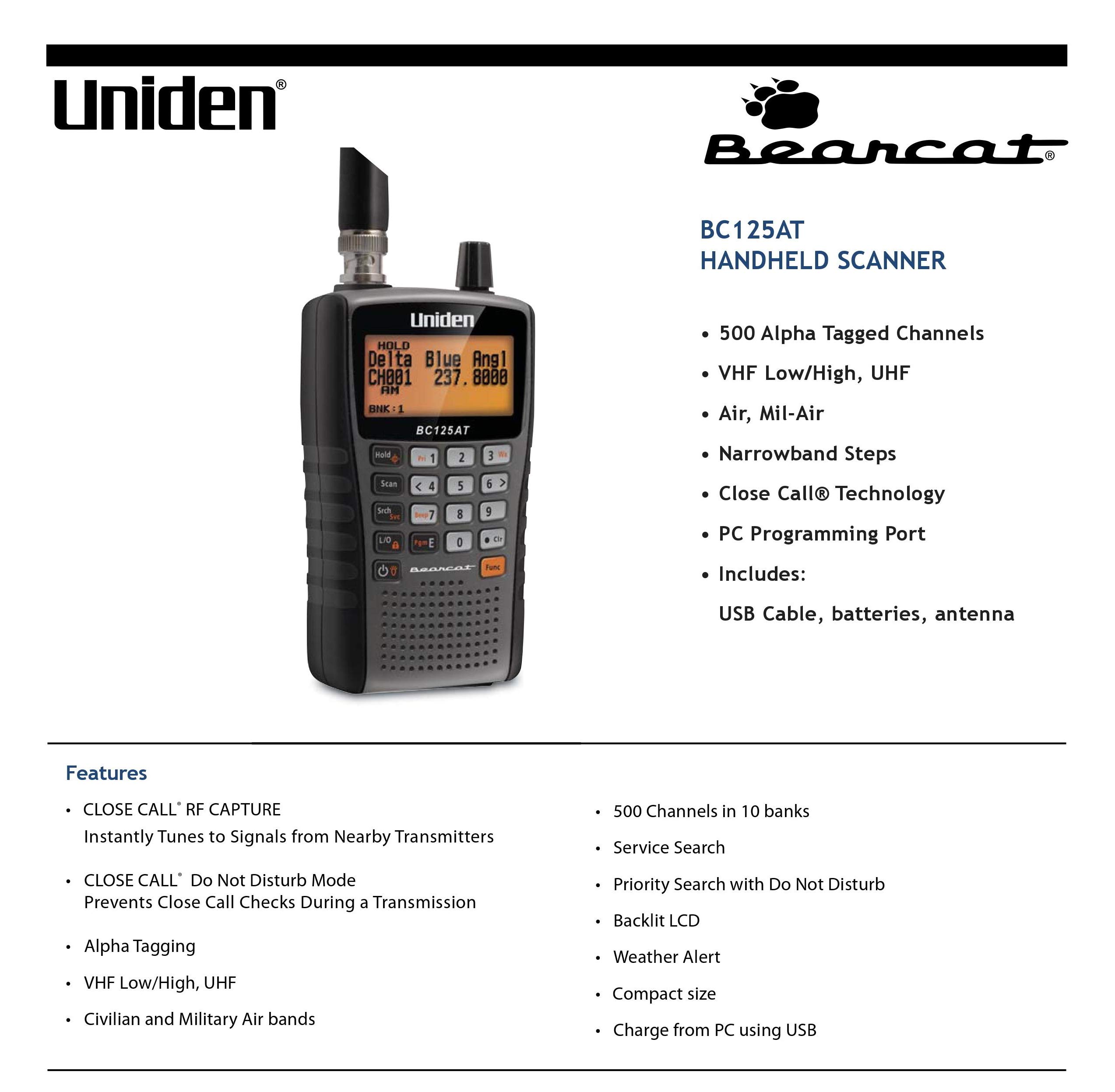Foto 5 | Escáner Portátil Uniden Bearcat Bc125at 500 Canales - Venta Internacional.