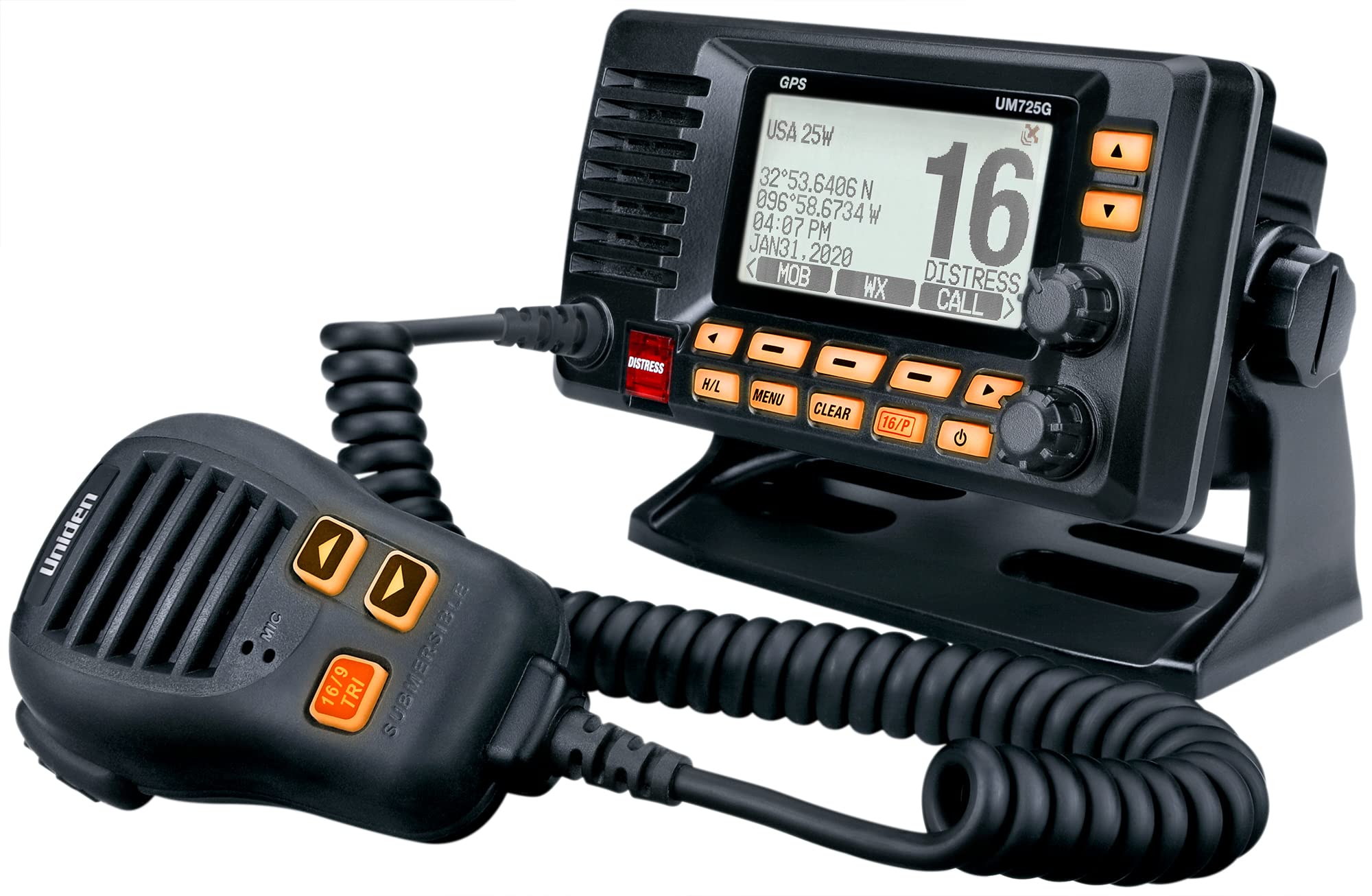 Foto 2 | Radio Vhf Marina Uniden Um725gbk Con Gps, 1 W/25 W, Resistente Al Agua - Venta Internacional.