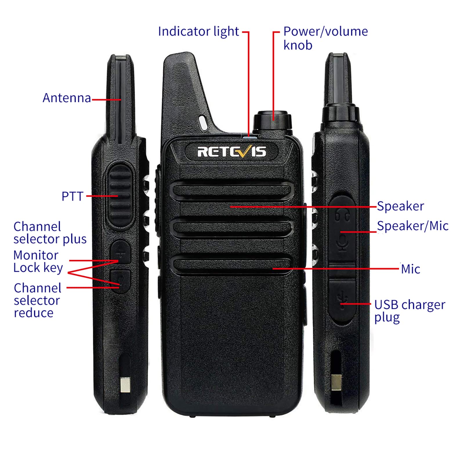Foto 2 | Walkie Talkies Retevis Rt22 Para Adultos De Largo Alcance (paquete De 6) - Venta Internacional.
