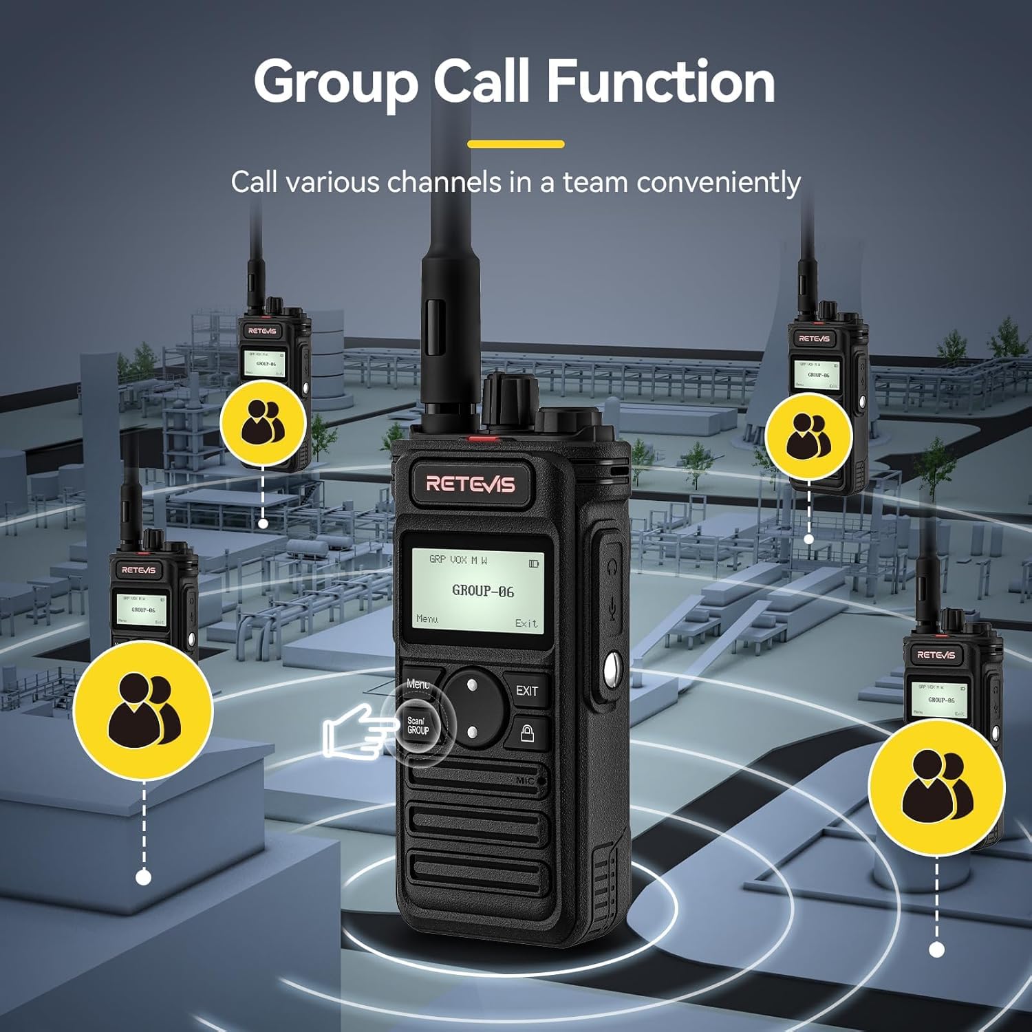 Foto 4 pulgar | Walkie Talkies Retevis Rt86s Con Micrófono De Hombro (2da Generación Rt86), Paquete De 4 - Venta Internacional.