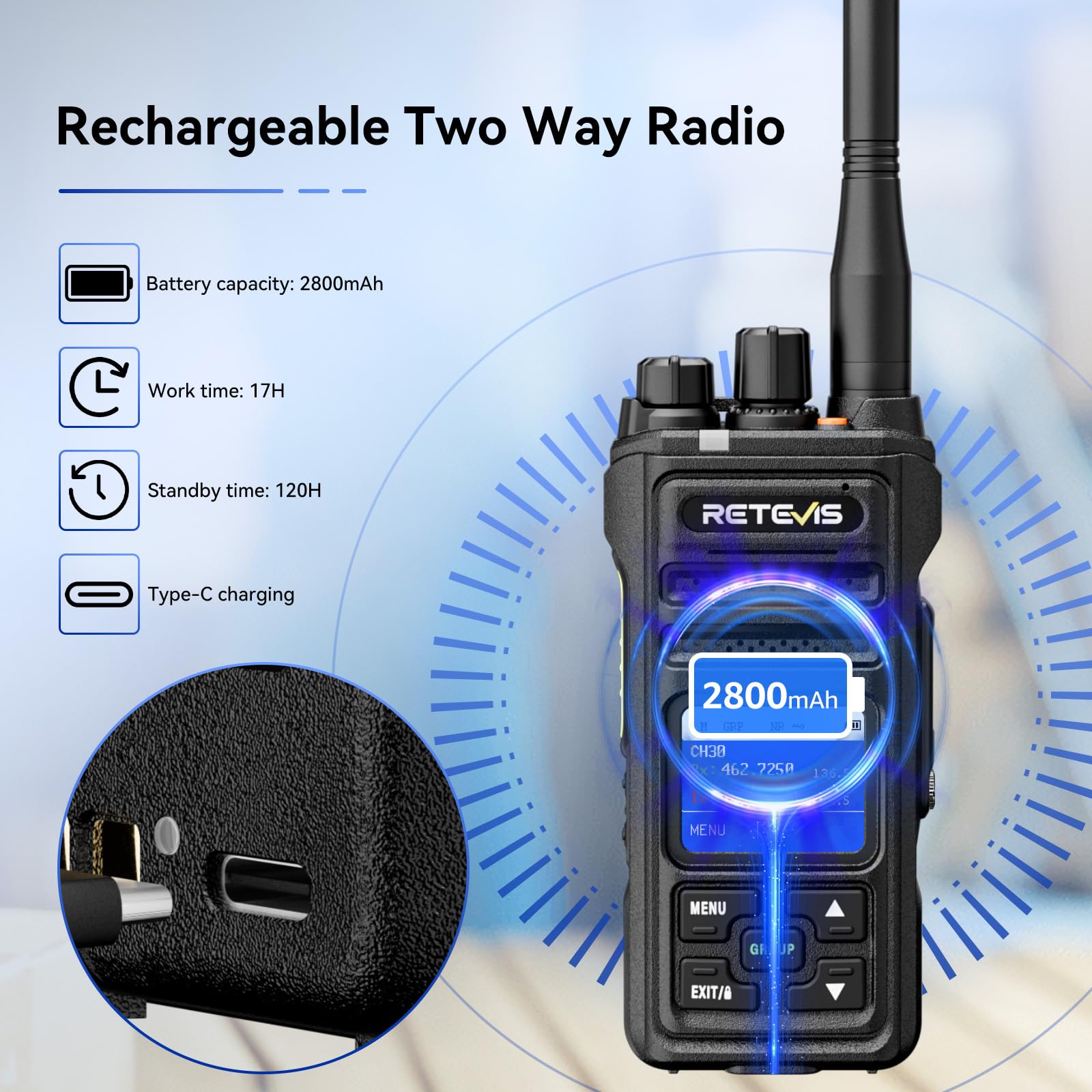Foto 7 pulgar | Radio Bidireccional Retevis Nr30s Professional De Largo Alcance Ip67 - Venta Internacional.