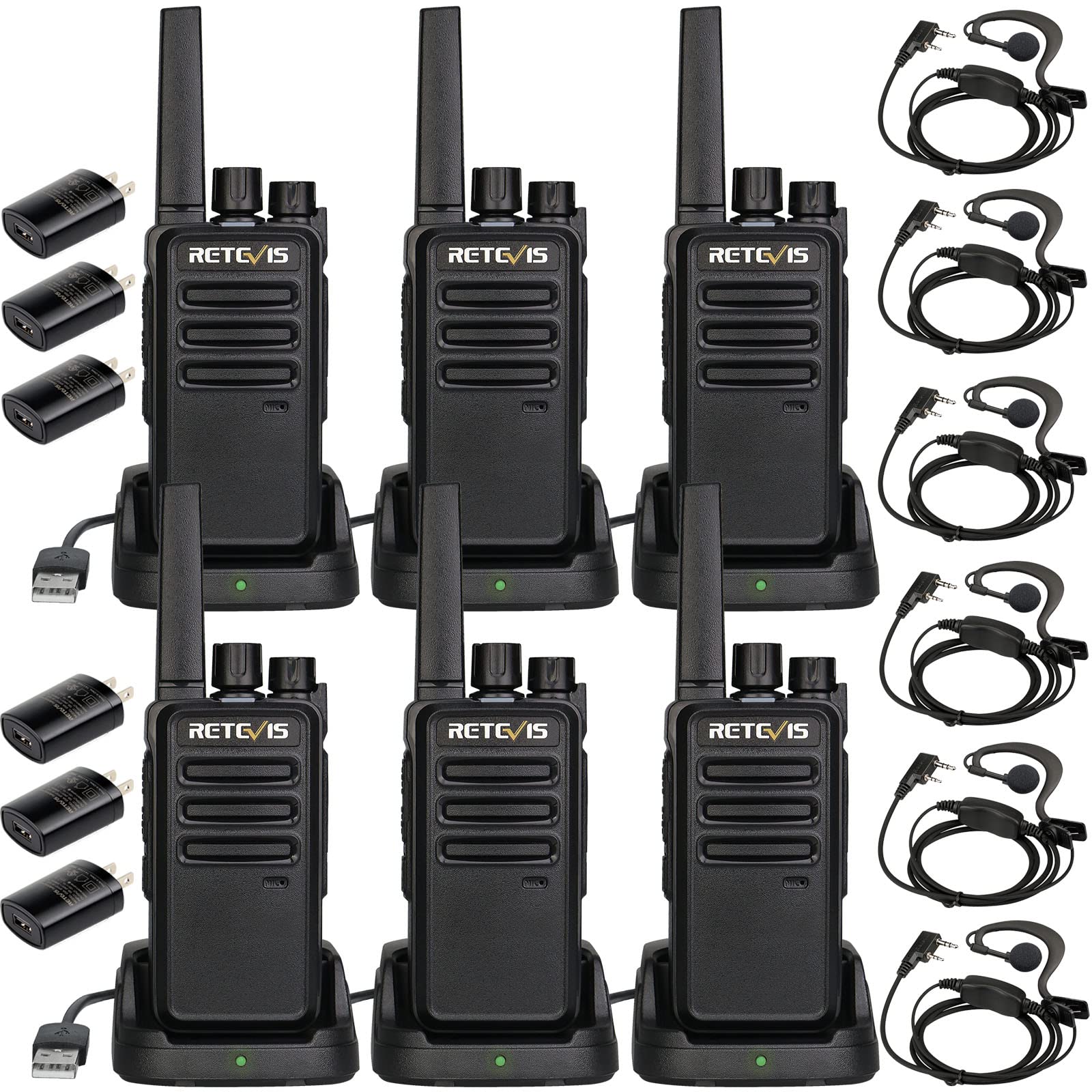 Foto 1 | Radios Bidireccionales Retevis Rt68, Resistentes, De Largo Alcance, Paquete De 6 - Venta Internacional.