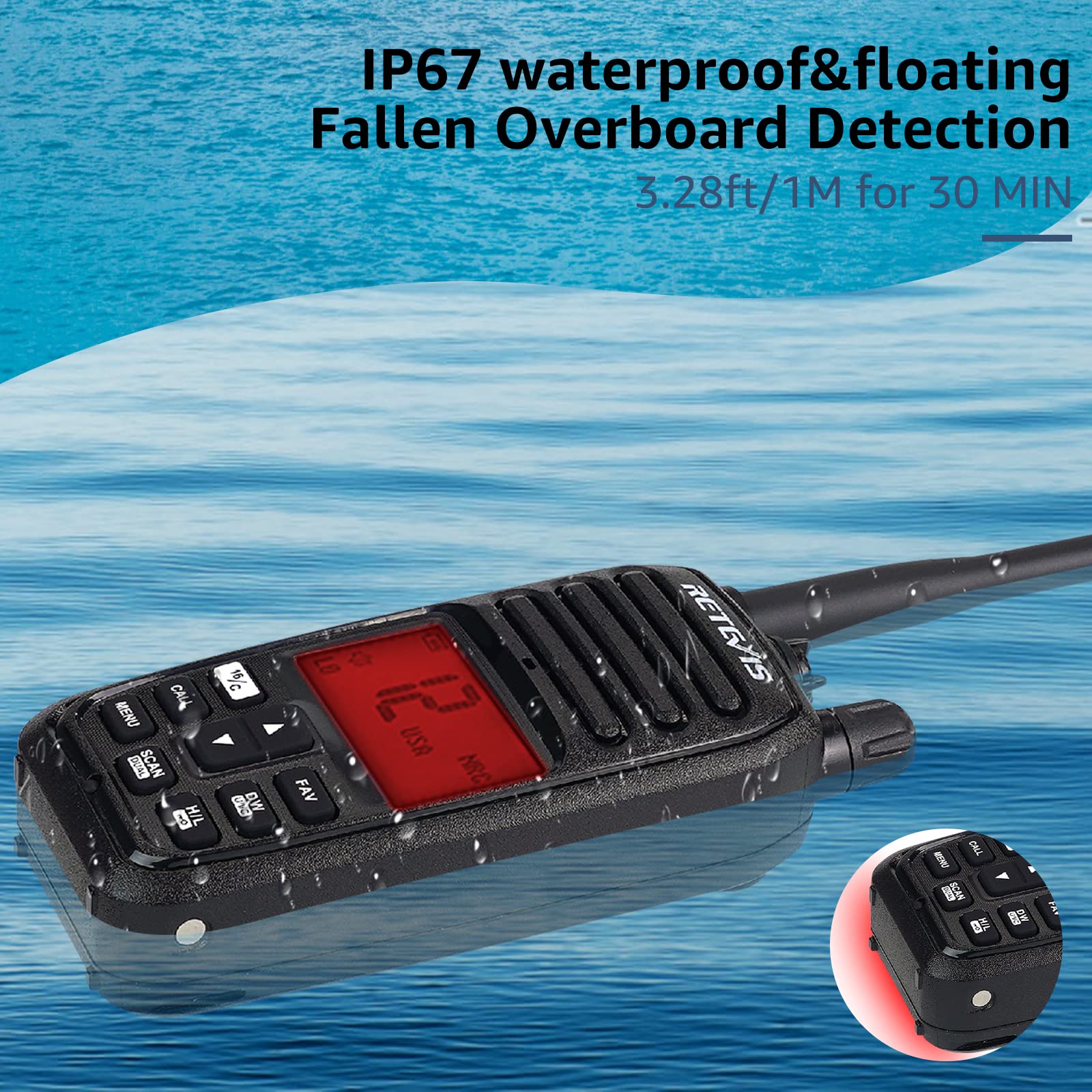 Foto 4 | Radio Marina Portátil Retevis Rm21 Ip67 Impermeable 1800 Mah - Venta Internacional.