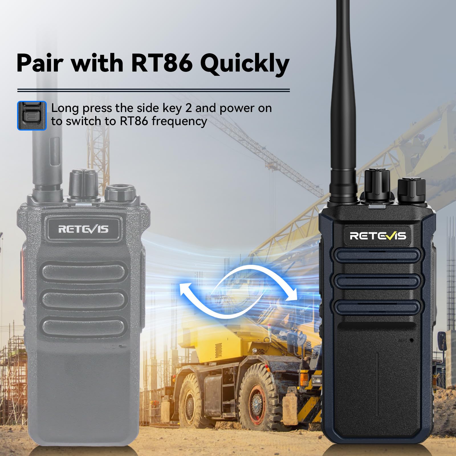 Foto 5 pulgar | Radio De 2 Vías Gmrs Walkie Talkies Retevis Rt86a De Largo Alcance - Venta Internacional.
