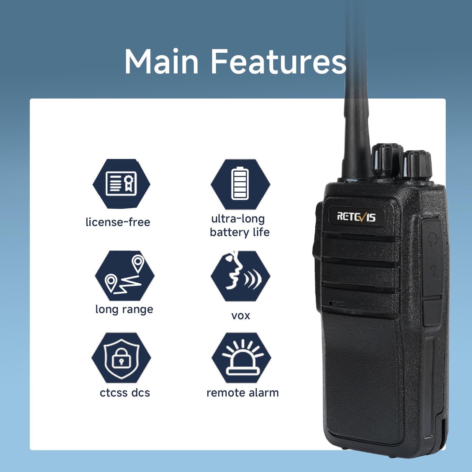 Foto 6 | Radio Bidireccional Retevis Rt21, 3000 Mah, Recargable (paquete De 10) - Venta Internacional.