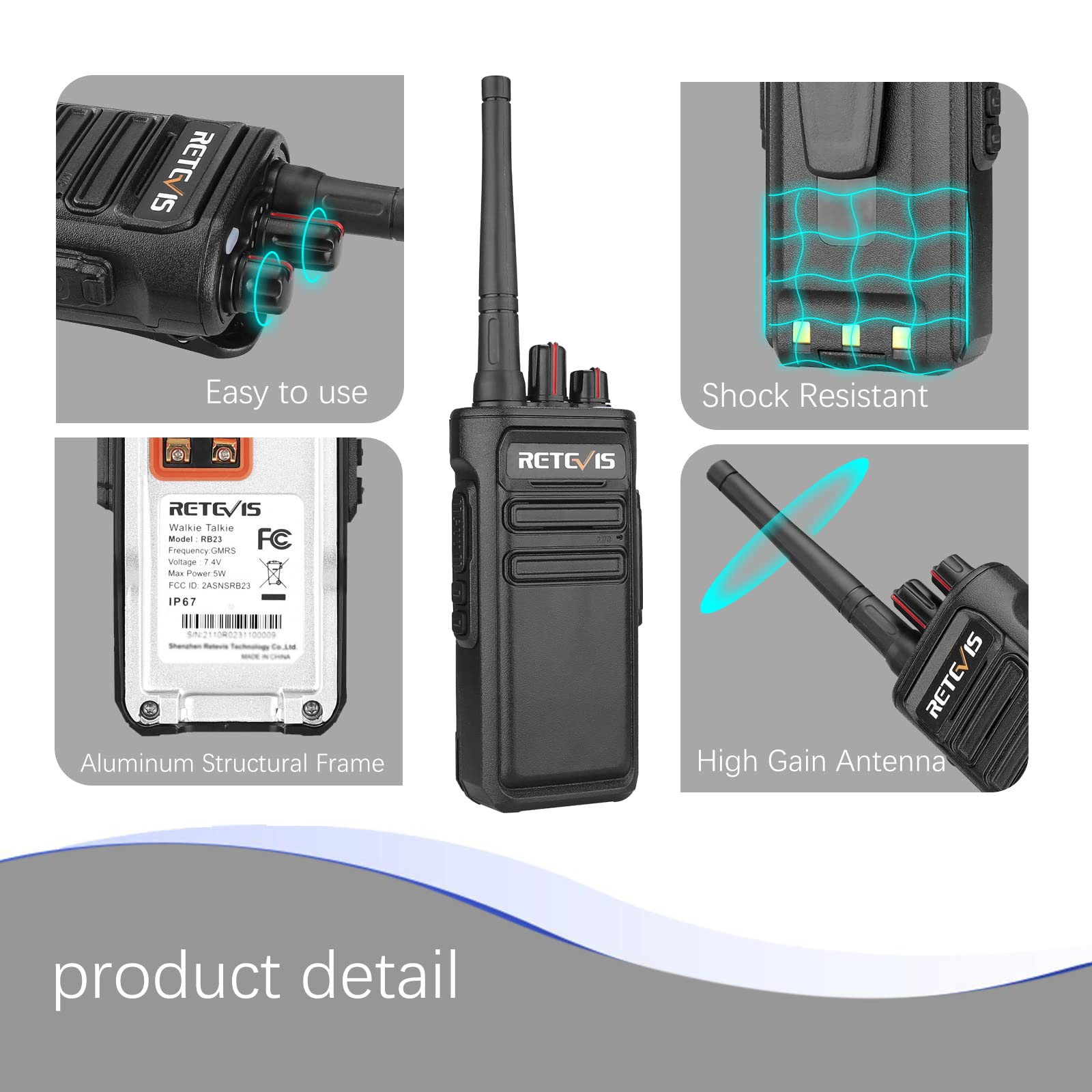 Foto 8 pulgar | Walkie Talkie Retevis Rb23 Ip67, Impermeable, 1800 Mah, Paquete De 6 - Venta Internacional.