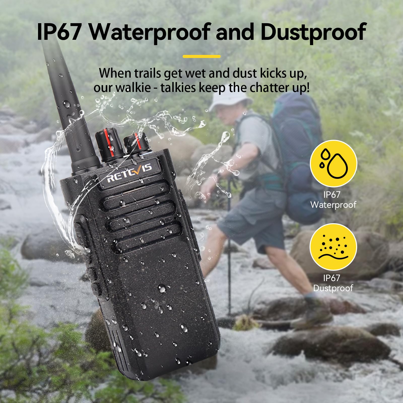 Foto 5 pulgar | Radios Bidireccionales Retevis Rt29 Ip67 A Prueba De Agua, 3200 Mah (paquete De 2) - Venta Internacional.