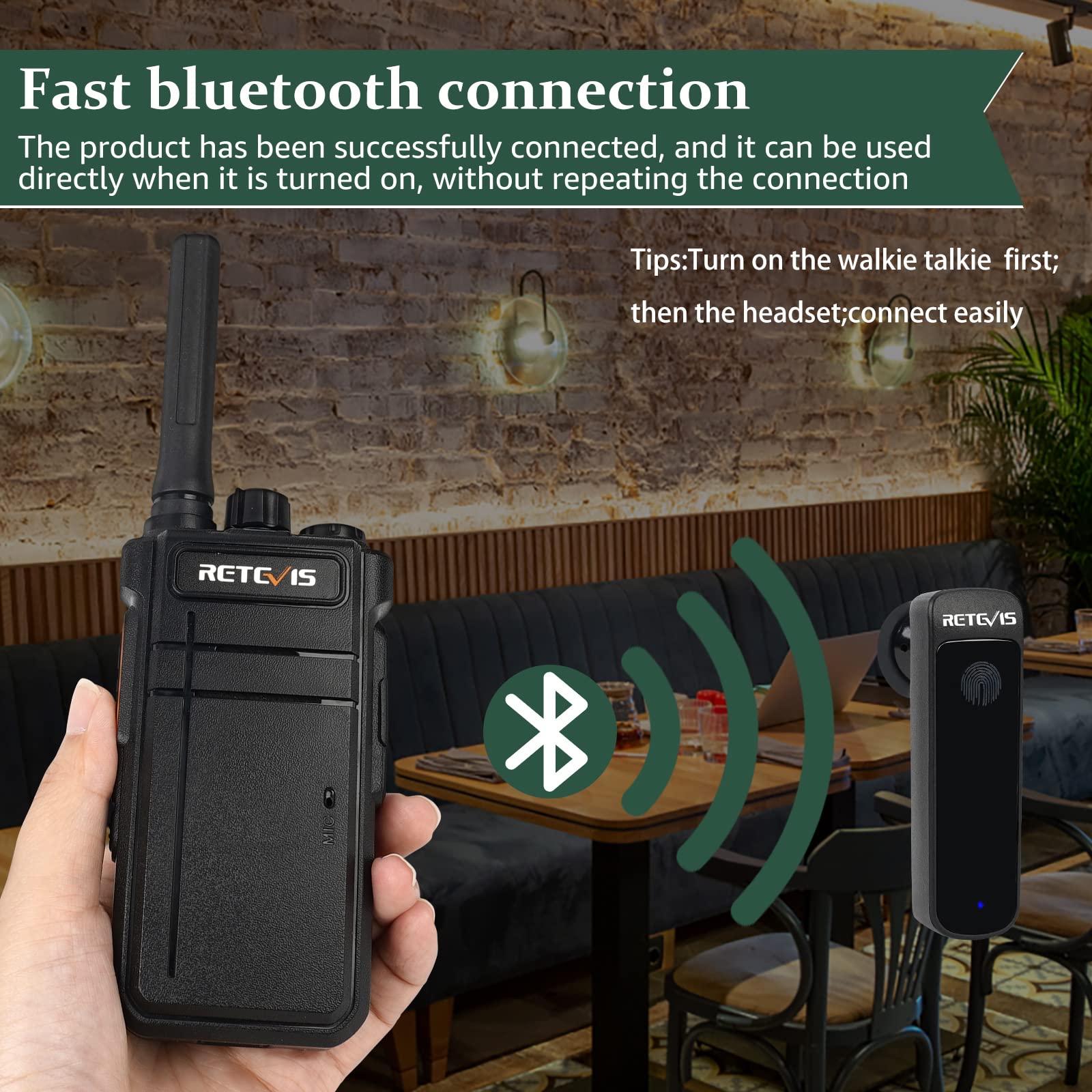 Foto 3 | Walkie Talkies Retevis Rb37, Radio Bidireccional Bluetooth, Paquete De 2 Unidades - Venta Internacional.