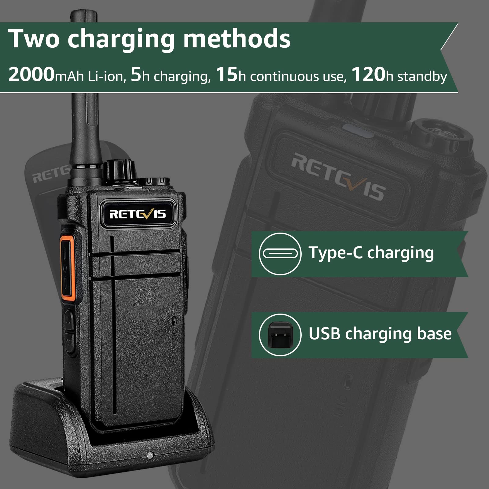 Foto 6 pulgar | Walkie Talkies Retevis Rb37, Radio Bidireccional Bluetooth, Paquete De 2 Unidades - Venta Internacional.