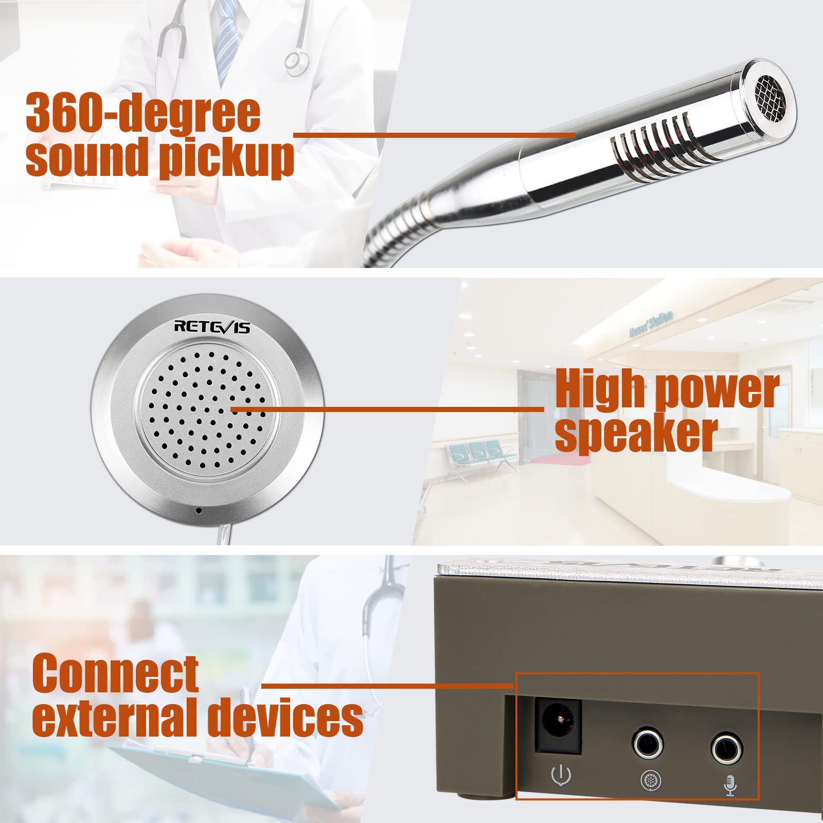 Foto 5 | Altavoz De Ventana Retevis Rt-9908 Intercomunicador De Voz De Doble Vía - Venta Internacional.