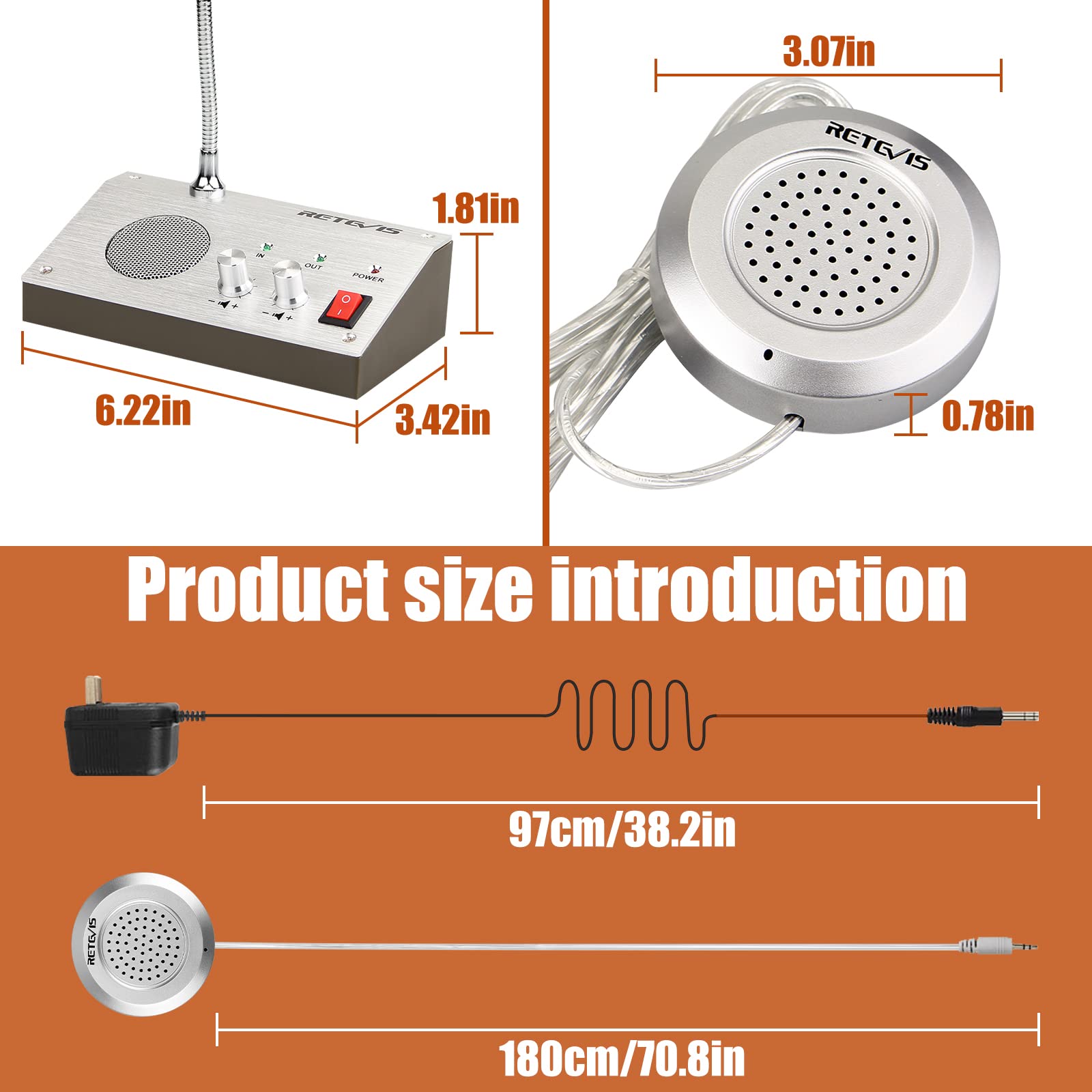 Foto 6 | Altavoz De Ventana Retevis Rt-9908 Intercomunicador De Voz De Doble Vía - Venta Internacional.
