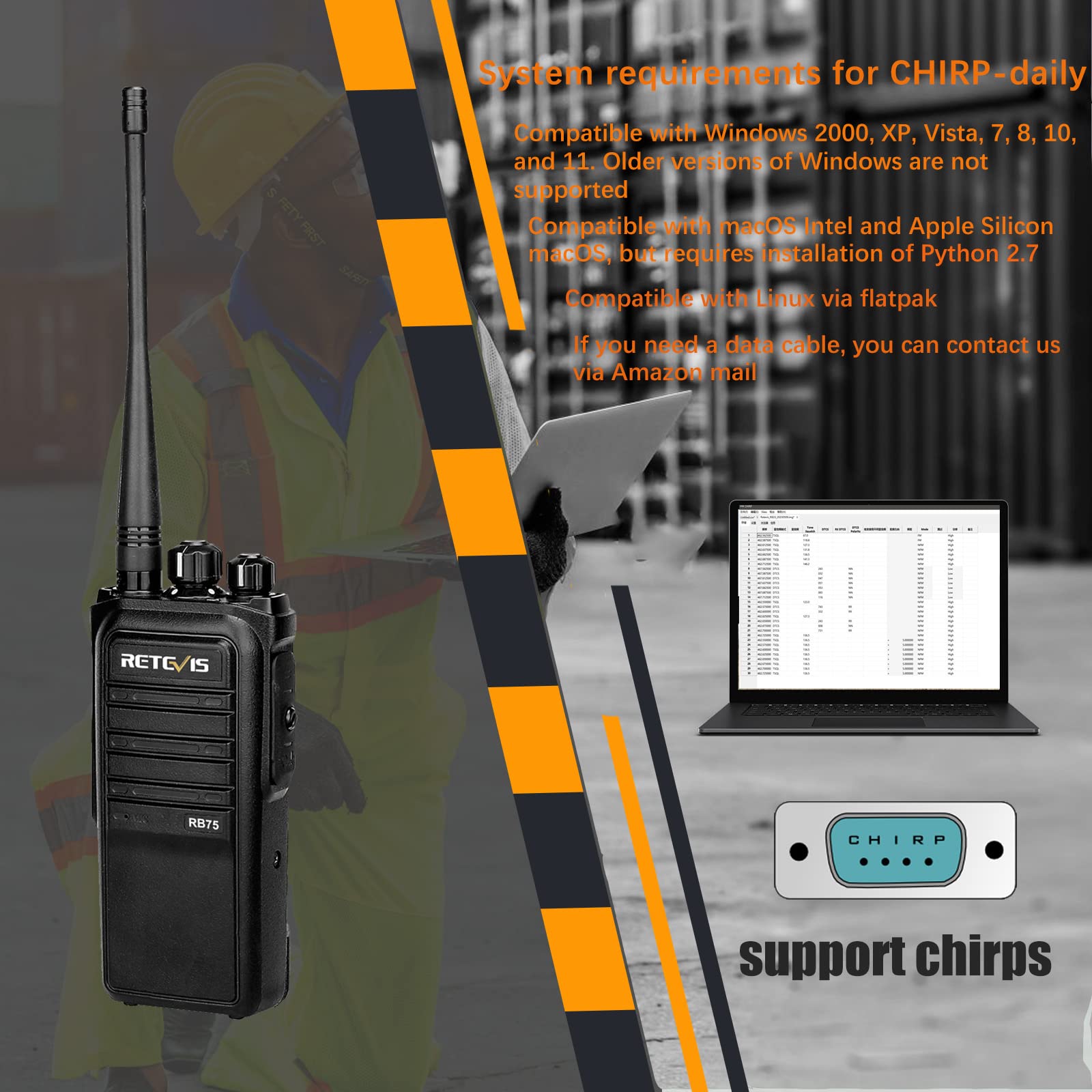 Foto 6 pulgar | Radios Bidireccionales Retevis Rb75 Professional Gmrs 4500 Mah (paquete De 4) - Venta Internacional.
