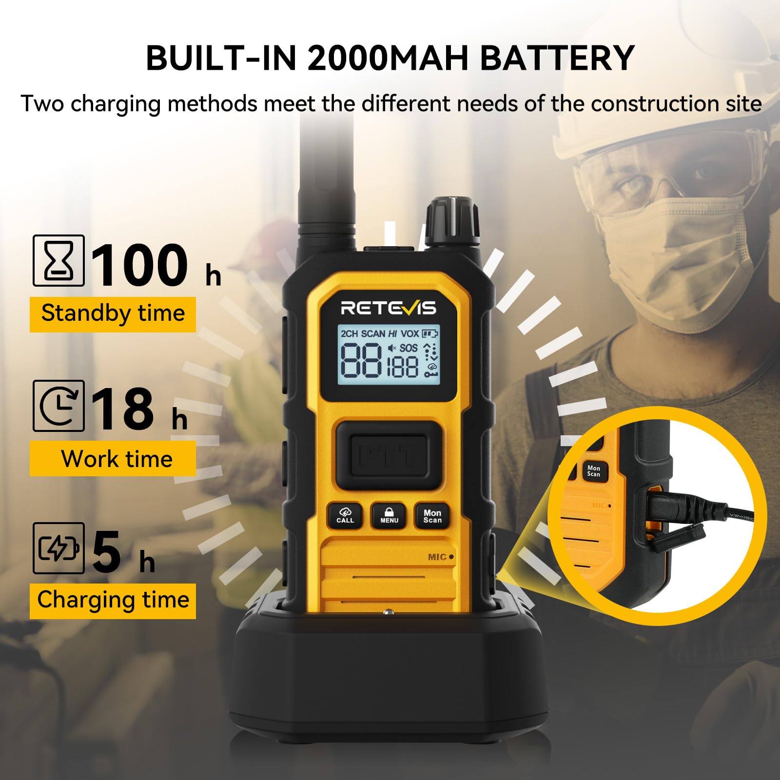 Foto 5 pulgar | Walkie Talkies Retevis Rb48 Plus, Resistentes Al Agua, Ip67 - Venta Internacional.