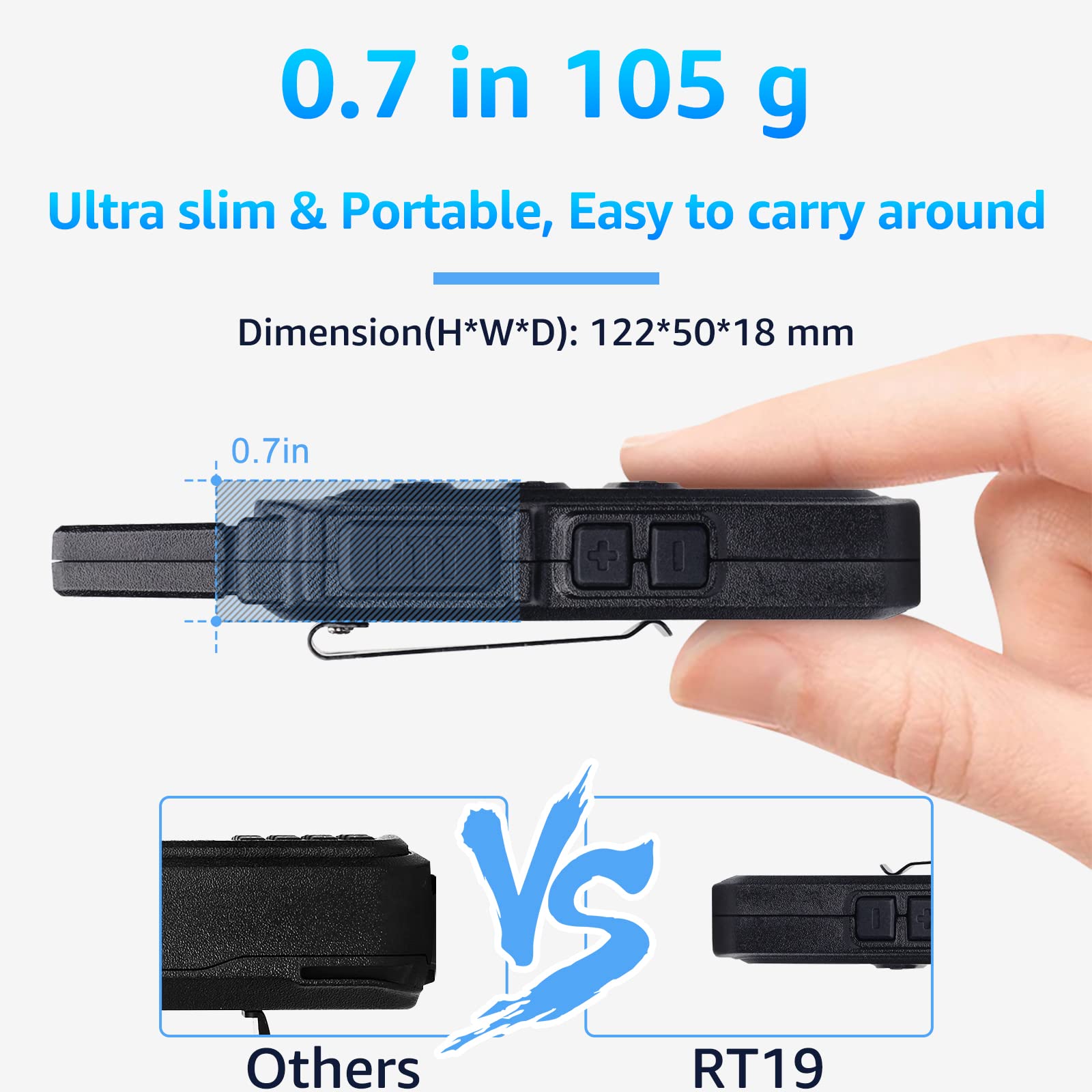 Foto 2 | Walkie Talkie Retevis Rt19 Mini 1300 Mah Con Auricular (paquete De 10) - Venta Internacional.