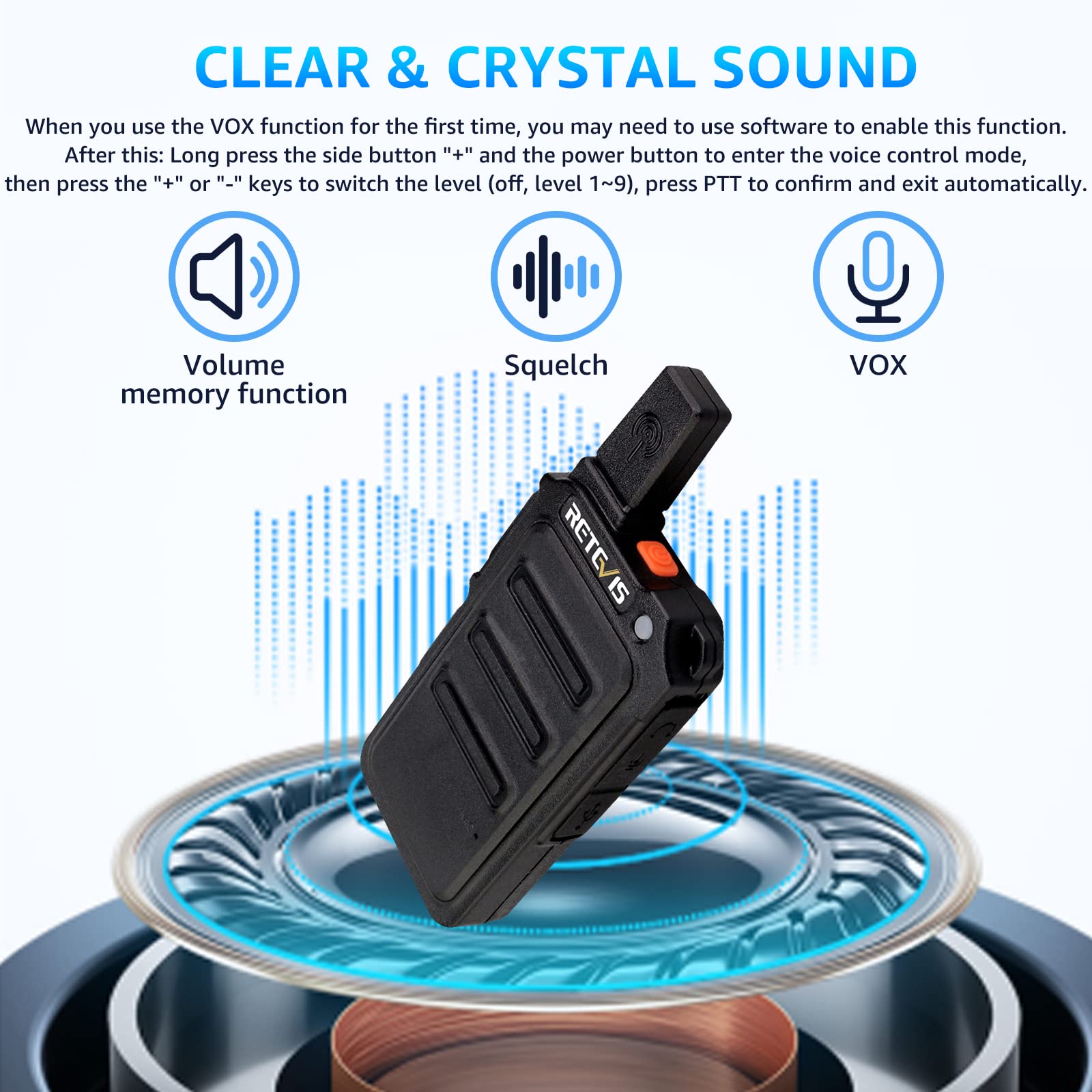 Foto 5 | Walkie Talkie Retevis Rt19 Mini 1300 Mah Con Auricular (paquete De 10) - Venta Internacional.