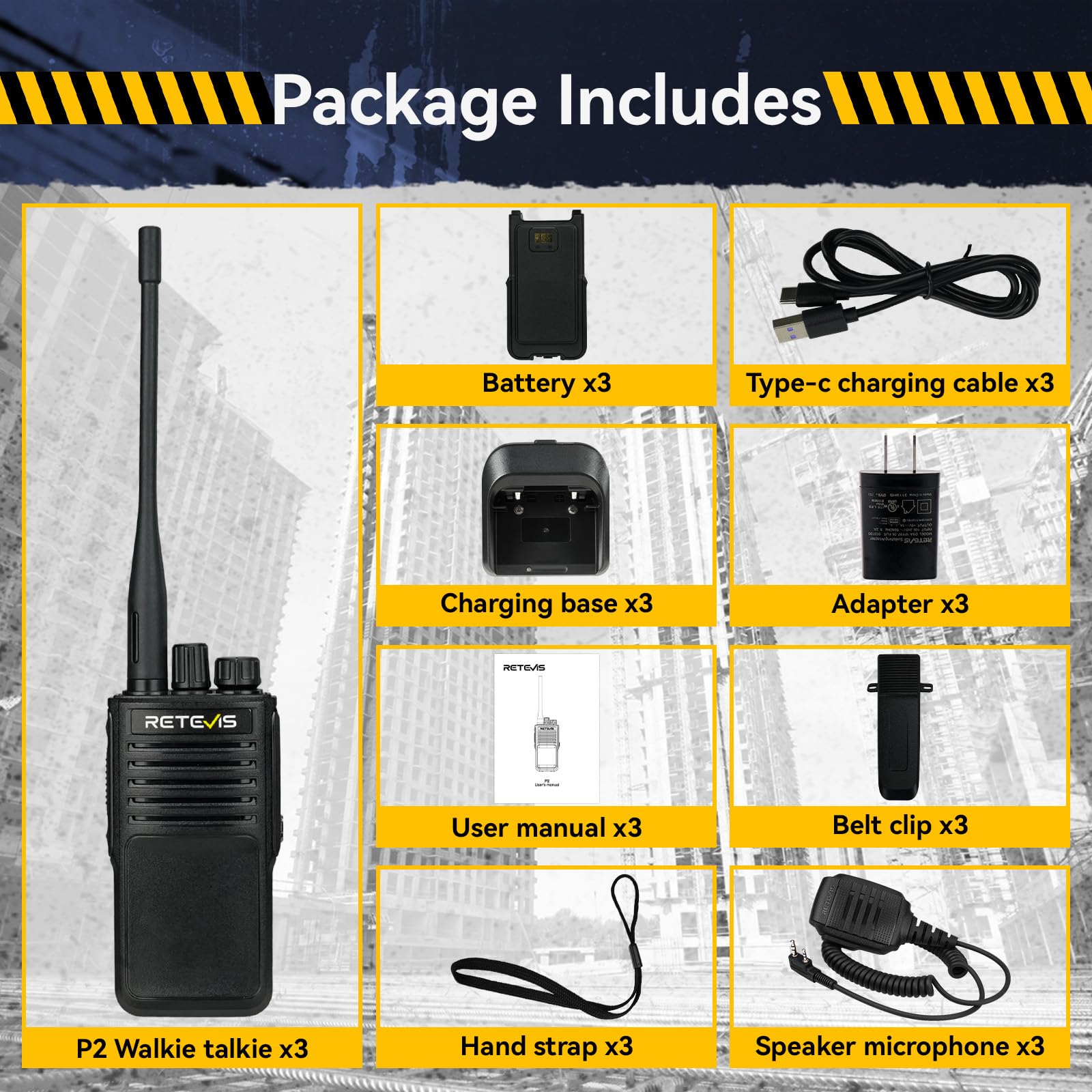 Foto 8 pulgar | Walkie Talkie Retevis P2 Ip68 Resistente Al Agua De Largo Alcance (paquete De 3) - Venta Internacional.