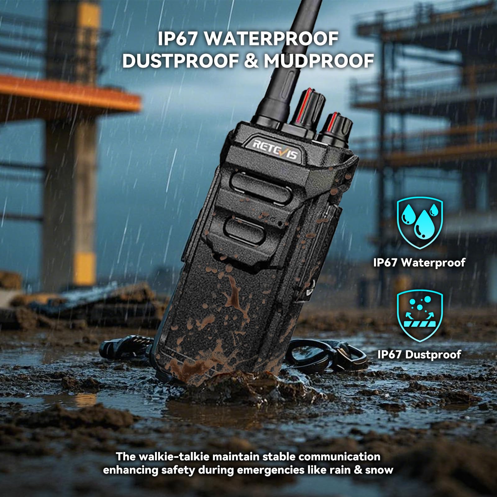 Foto 4 pulgar | Walkie Talkies Retevis Rt48 A Prueba De Agua Con Micrófono De 1200 Mah (paquete De 6) - Venta Internacional.