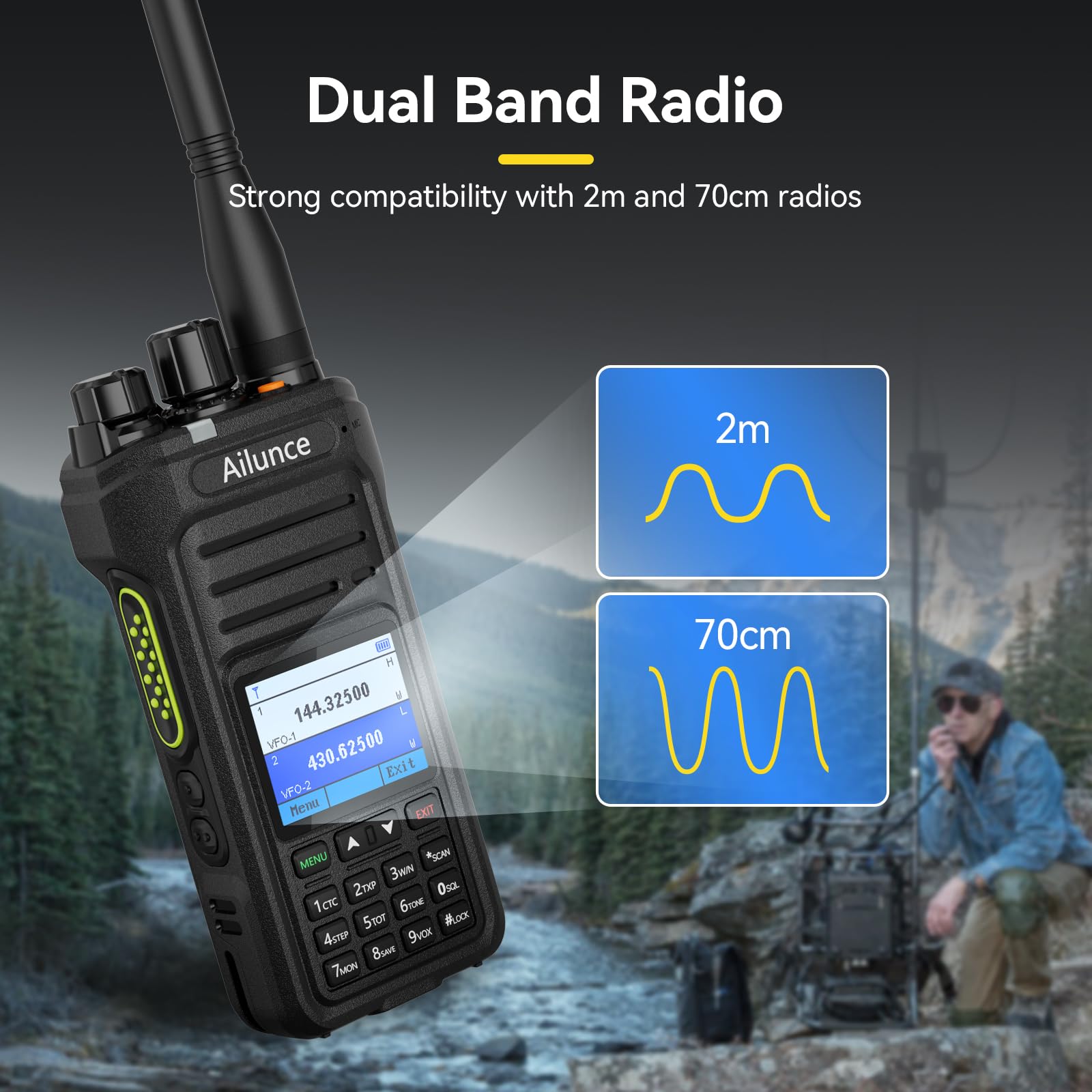 Foto 3 pulgar | Ham Radio Portátil Retevis Ailunce Ha1uv De Doble Banda Ip67 - Venta Internacional.