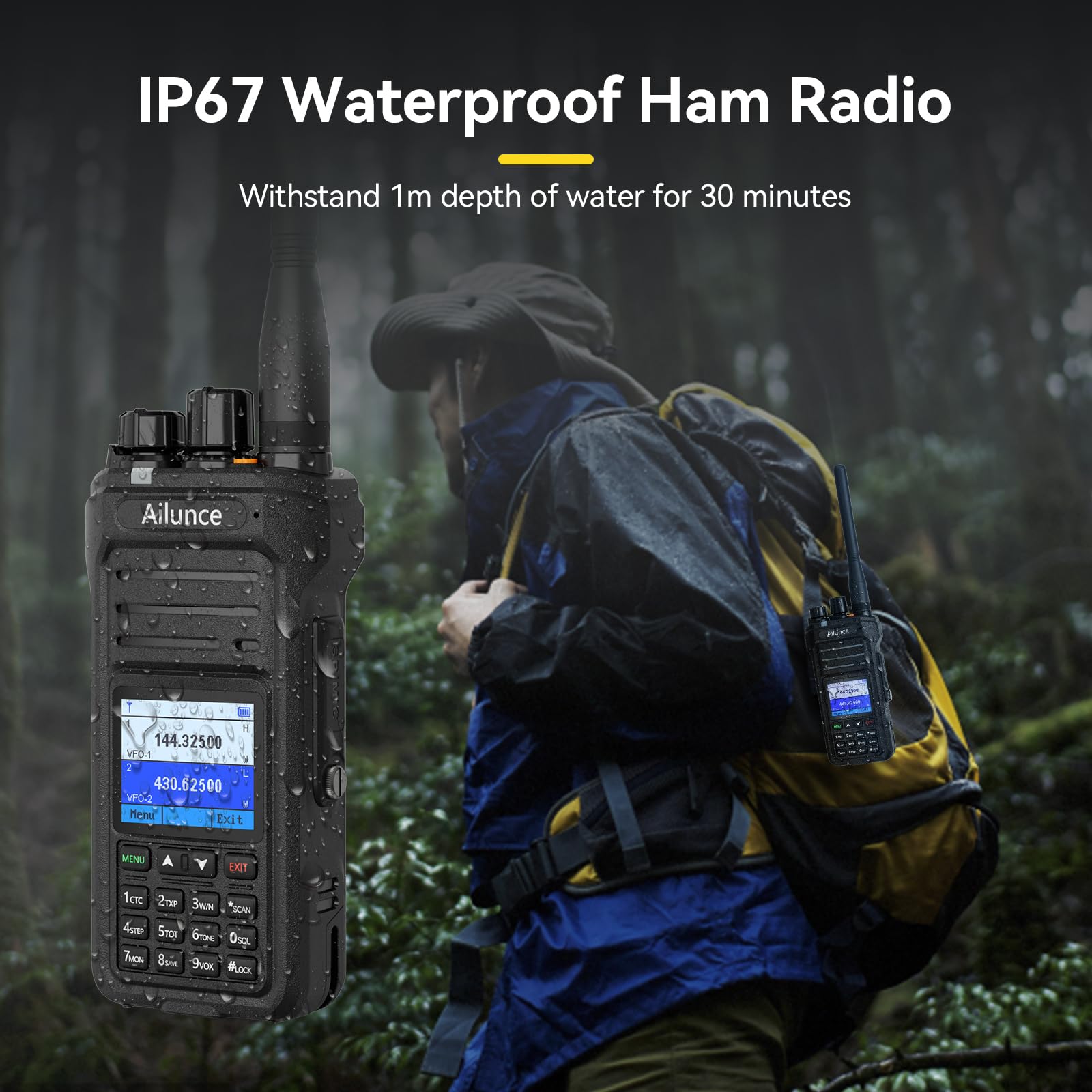 Foto 4 pulgar | Ham Radio Portátil Retevis Ailunce Ha1uv De Doble Banda Ip67 - Venta Internacional.