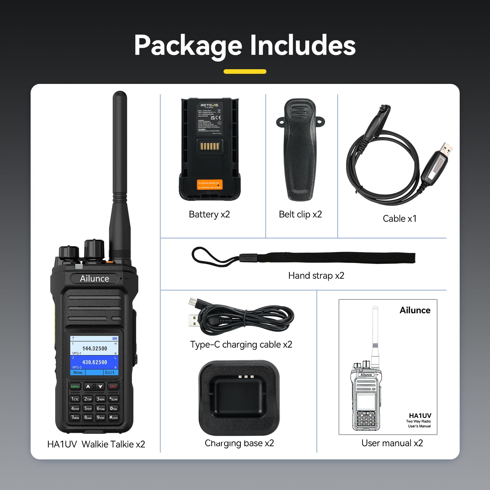 Foto 8 pulgar | Ham Radio Portátil Retevis Ailunce Ha1uv De Doble Banda Ip67 - Venta Internacional.