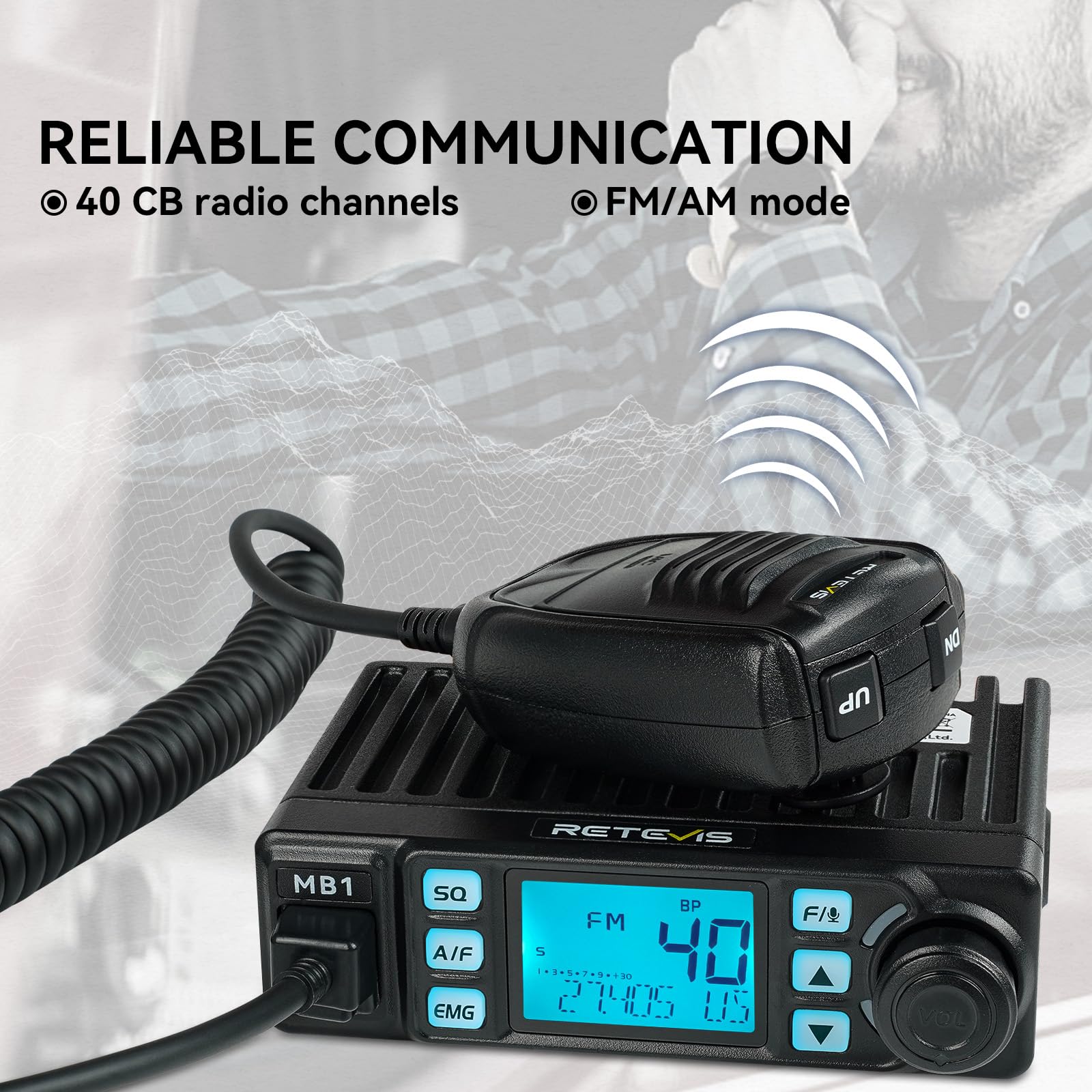 Foto 3 pulgar | Radio Cb Retevis Mb1 Am/fm De 40 Canales Con Reducción De Ruido - Venta Internacional.