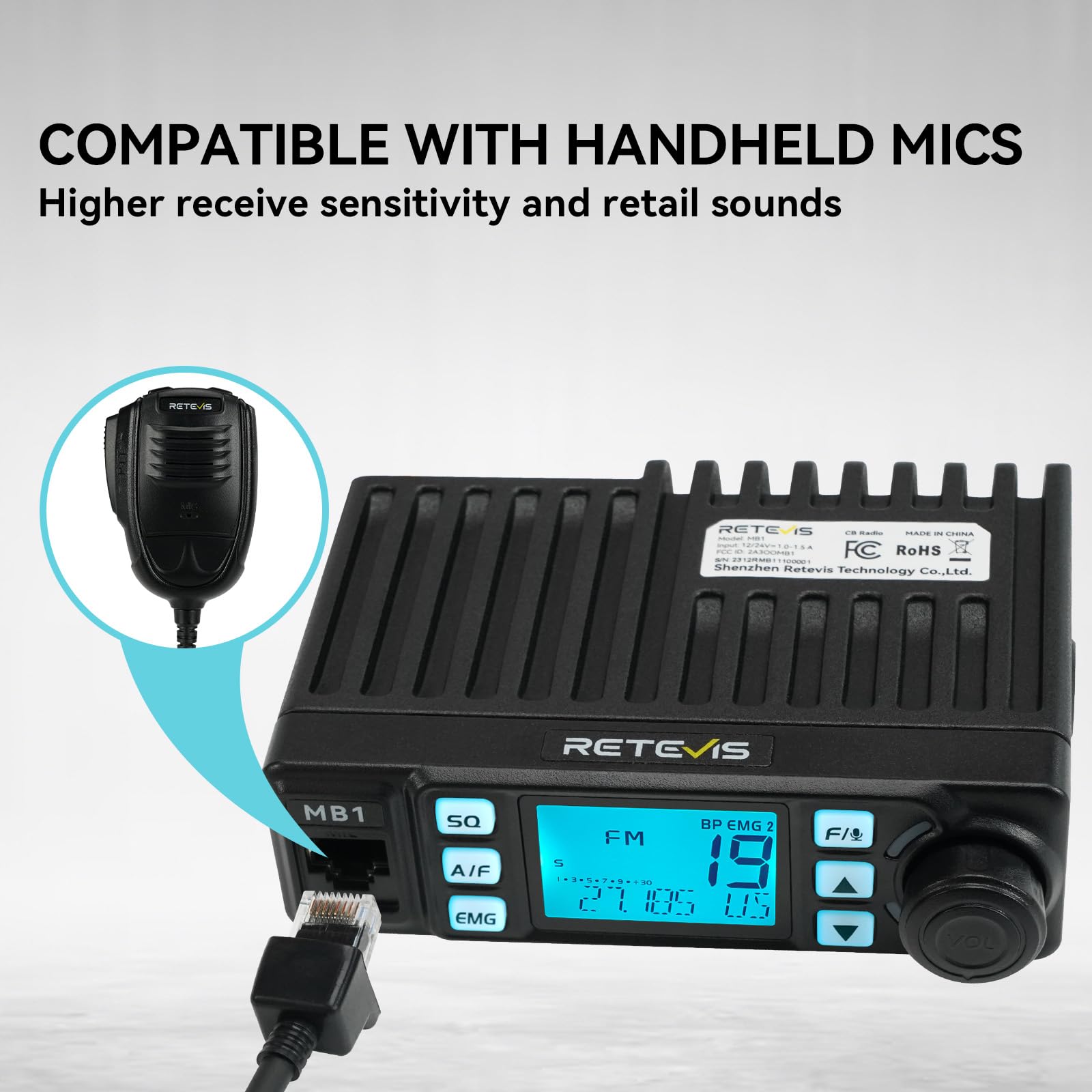 Foto 6 | Radio Cb Retevis Mb1 Am/fm De 40 Canales Con Reducción De Ruido - Venta Internacional.