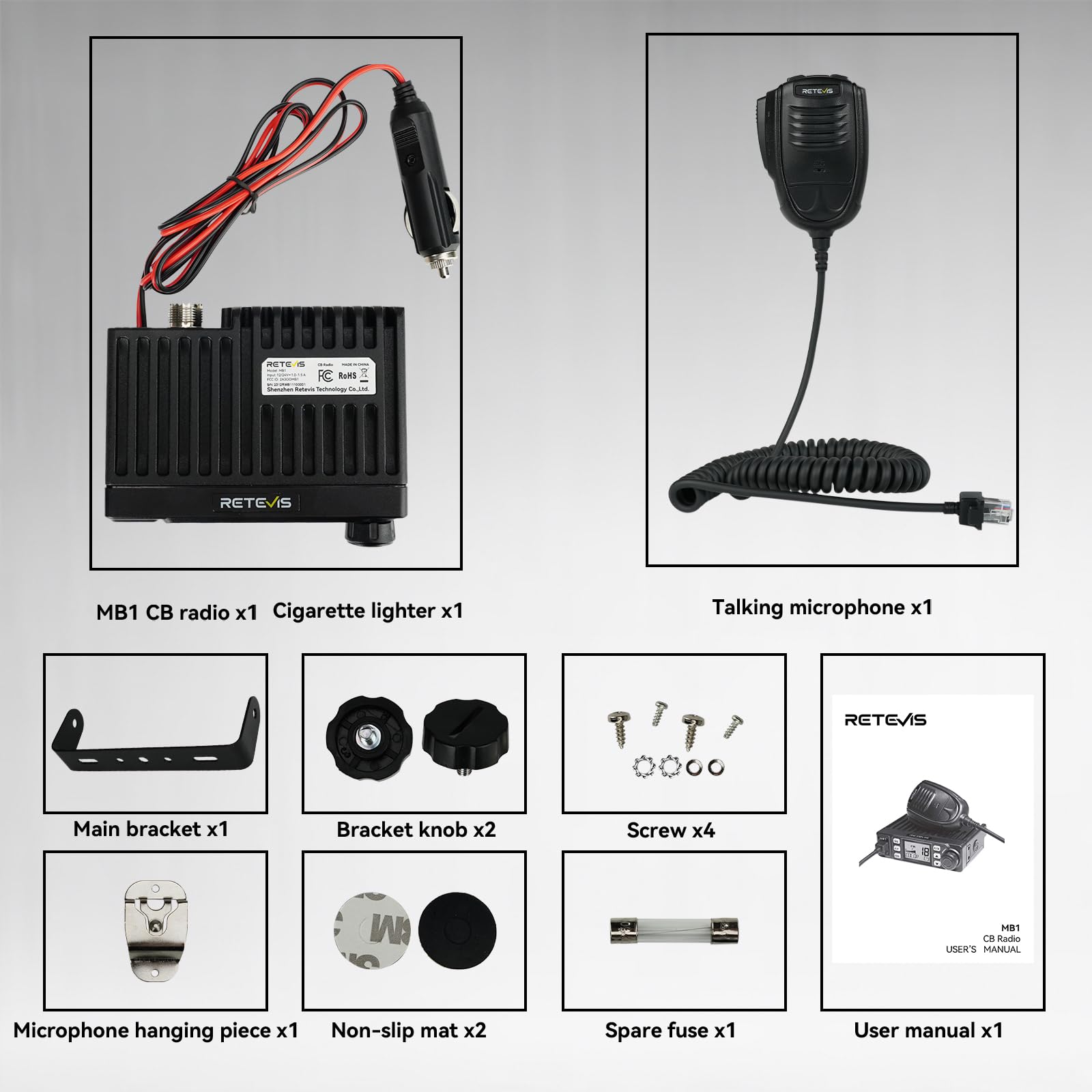 Foto 7 | Radio Cb Retevis Mb1 Am/fm De 40 Canales Con Reducción De Ruido - Venta Internacional.