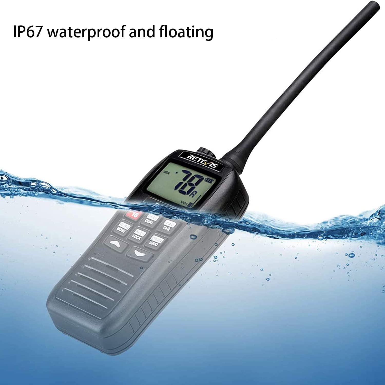 Foto 6 pulgar | Radio Marina Portátil Retevis Ra26, Radio Marina Flotante Ip67, Sumergible, Impermeable, 1500 Mah, C - Venta Interna