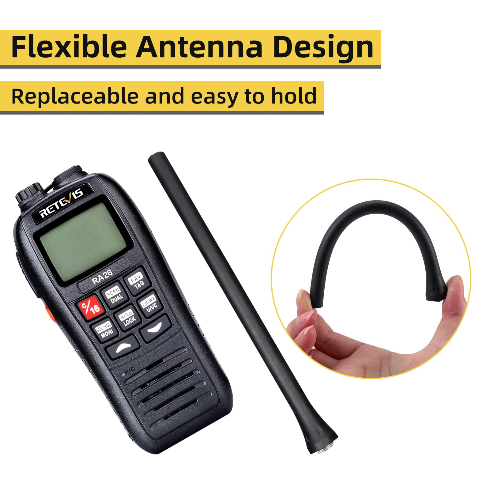 Foto 6 | Radio Marina Portátil Retevis Ra26, Radio Marina Flotante Ip67, Sumergible, Impermeable, 1500 Mah, C - Venta Interna