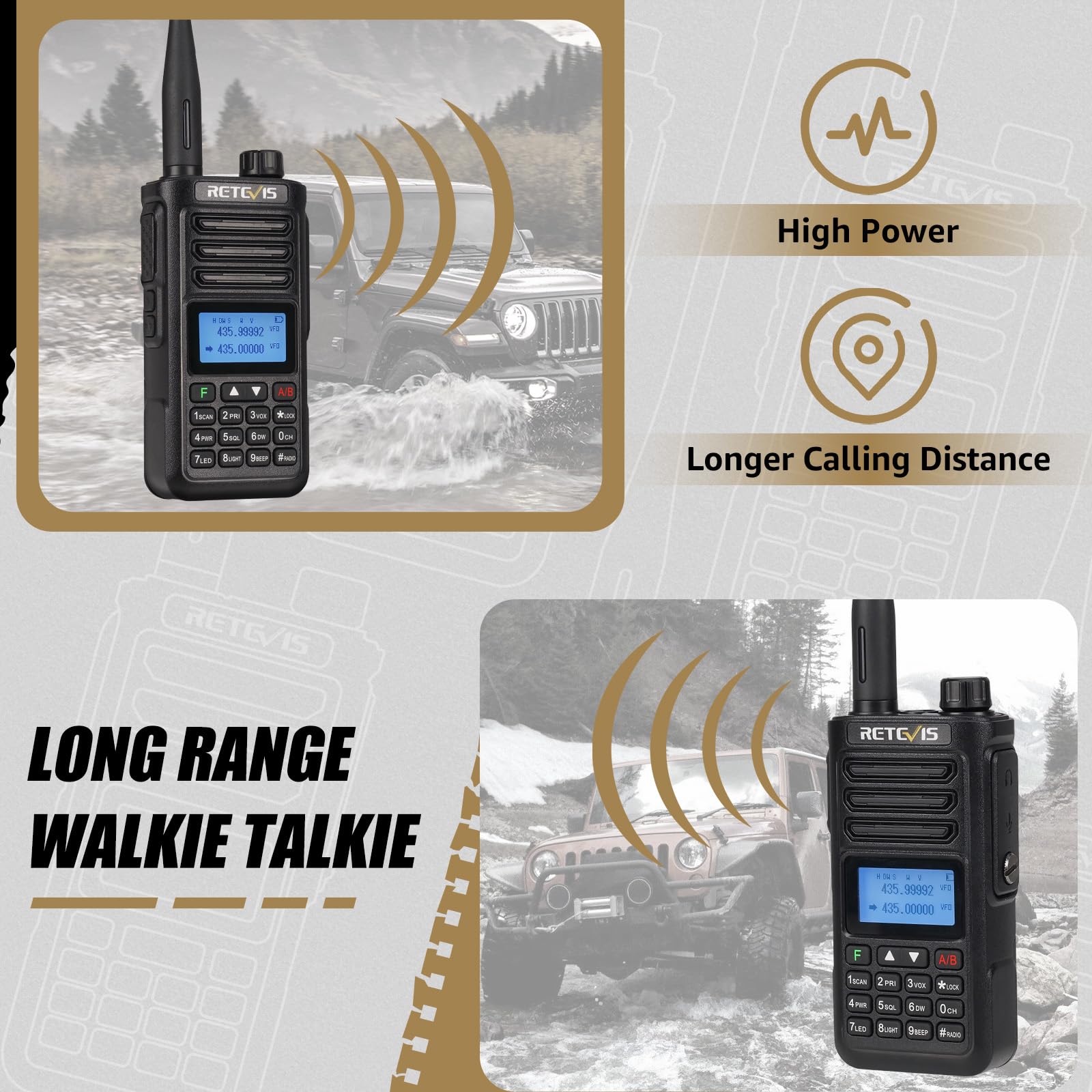 Foto 3 pulgar | Ham Radio Retevis Ra89 De Largo Alcance, 10 W, Doble Banda Ip68, Resistente Al Agua - Venta Internacional.