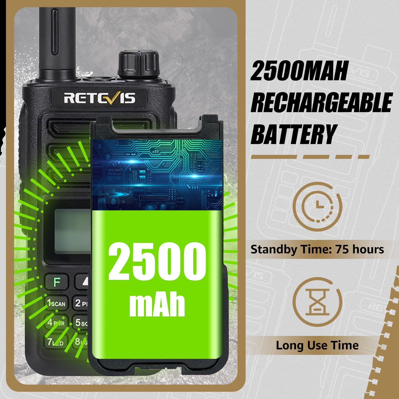 Foto 4 pulgar | Ham Radio Retevis Ra89 De Largo Alcance, 10 W, Doble Banda Ip68, Resistente Al Agua - Venta Internacional.