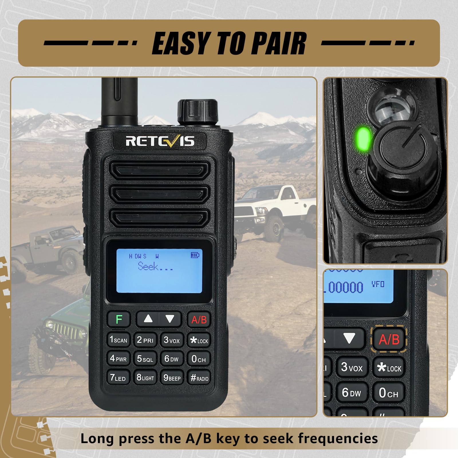 Foto 6 pulgar | Ham Radio Retevis Ra89 De Largo Alcance, 10 W, Doble Banda Ip68, Resistente Al Agua - Venta Internacional.