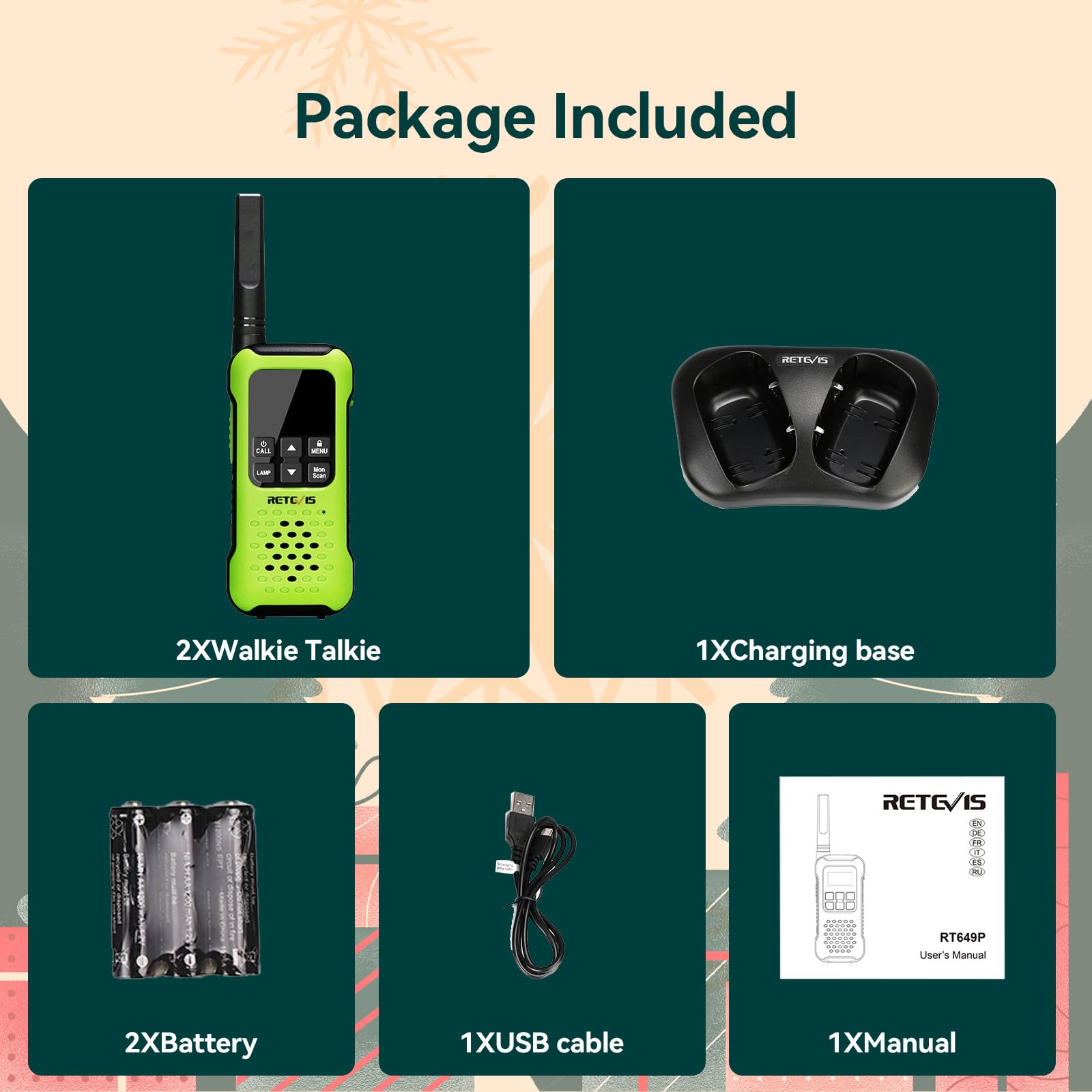 Foto 8 pulgar | Walkie Talkies Retevis Rt49p A Prueba De Agua Ip67 Con Linterna - Venta Internacional.