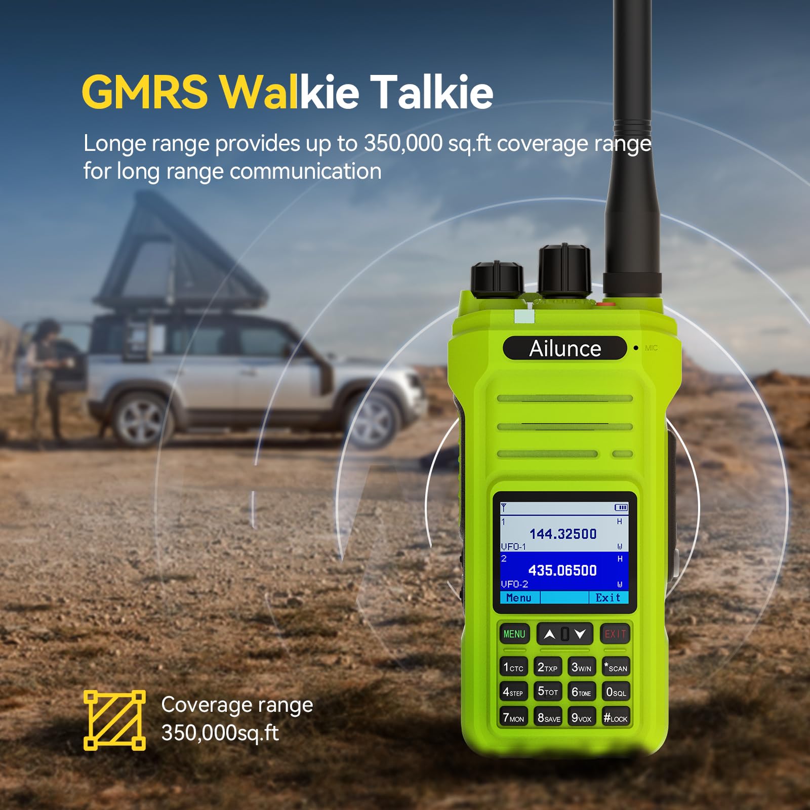 Foto 2 | Radio Portátil Gmrs Retevis Ailunce Ha1g De Largo Alcance, Resistente Al Agua - Venta Internacional.