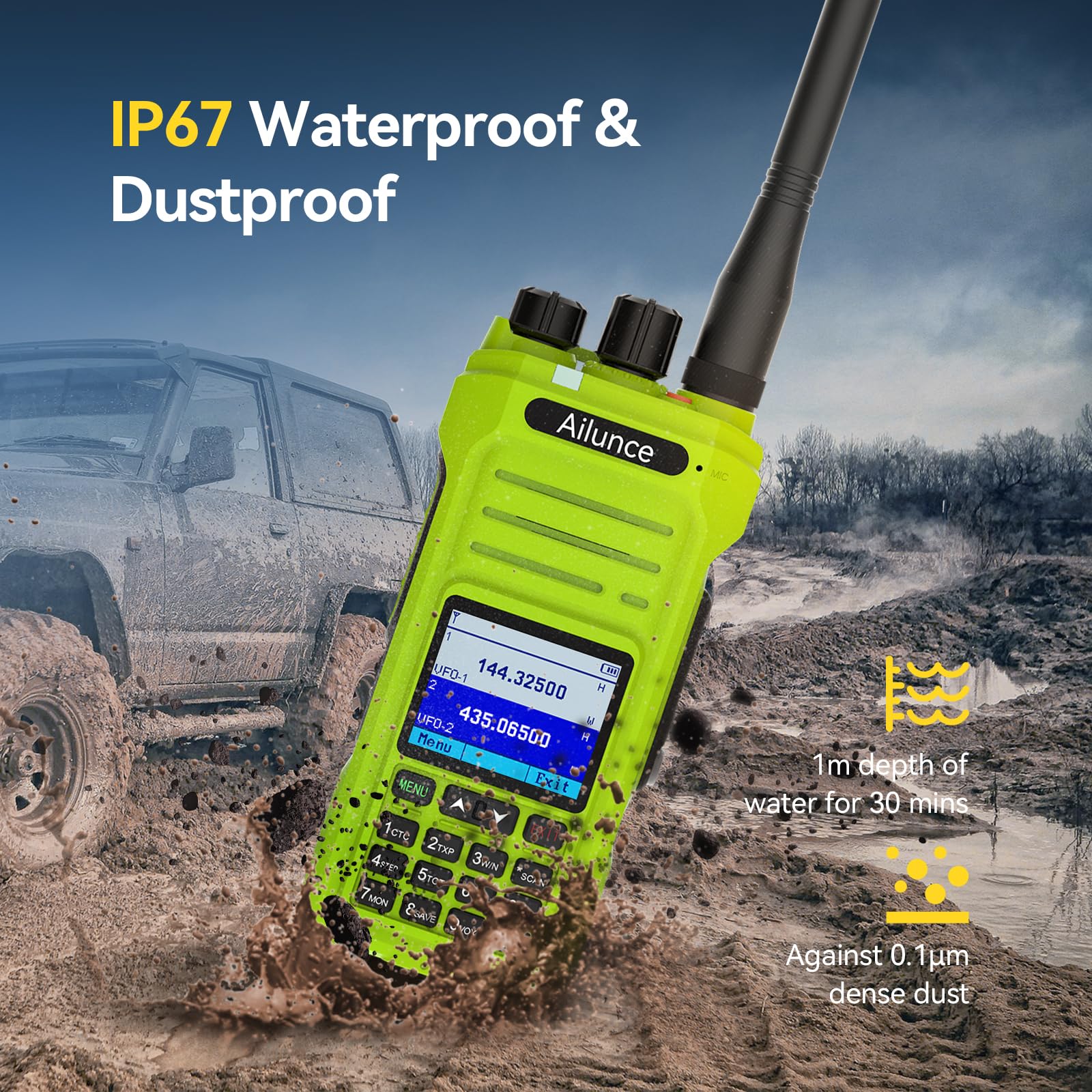 Foto 4 | Radio Portátil Gmrs Retevis Ailunce Ha1g De Largo Alcance, Resistente Al Agua - Venta Internacional.