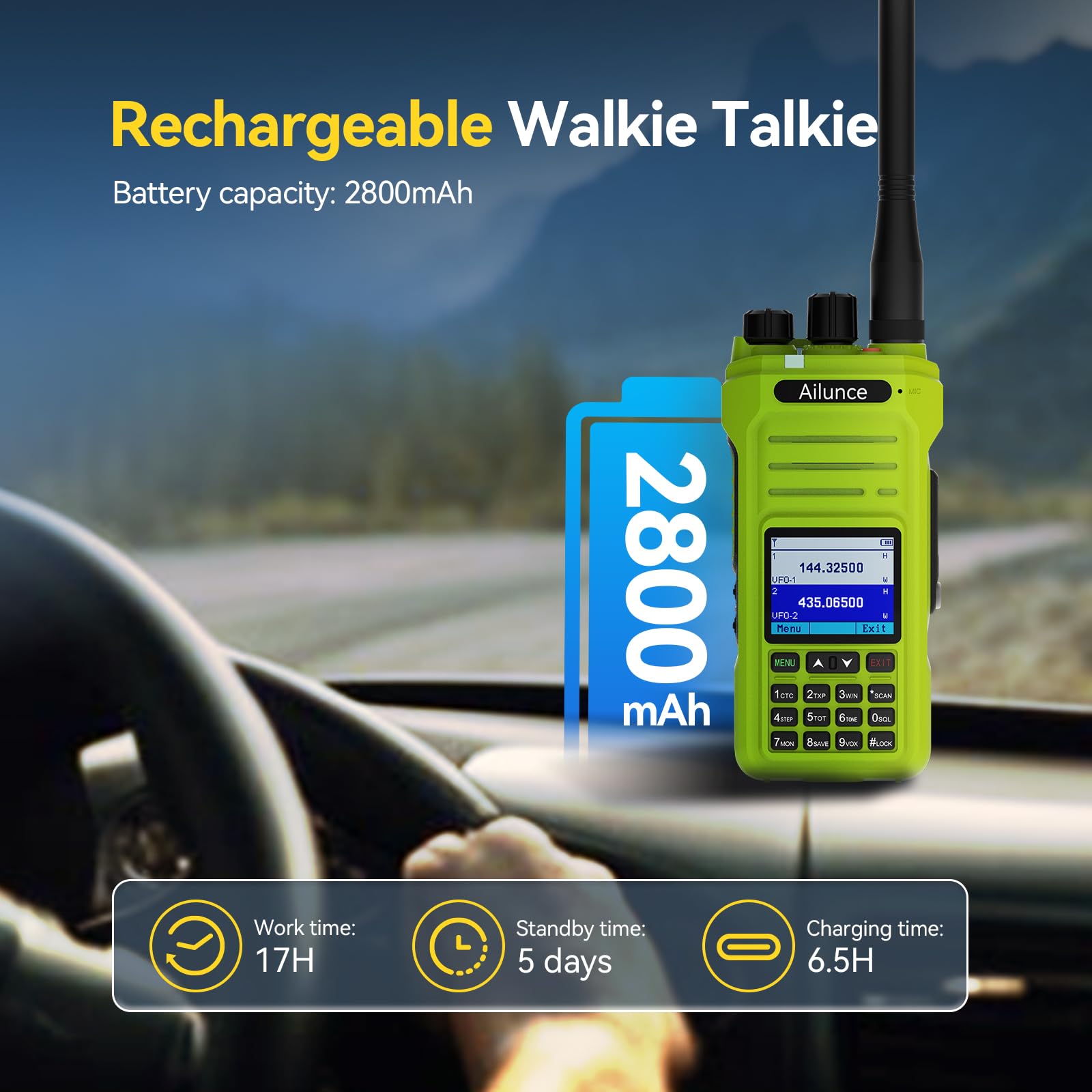 Foto 5 | Radio Portátil Gmrs Retevis Ailunce Ha1g De Largo Alcance, Resistente Al Agua - Venta Internacional.