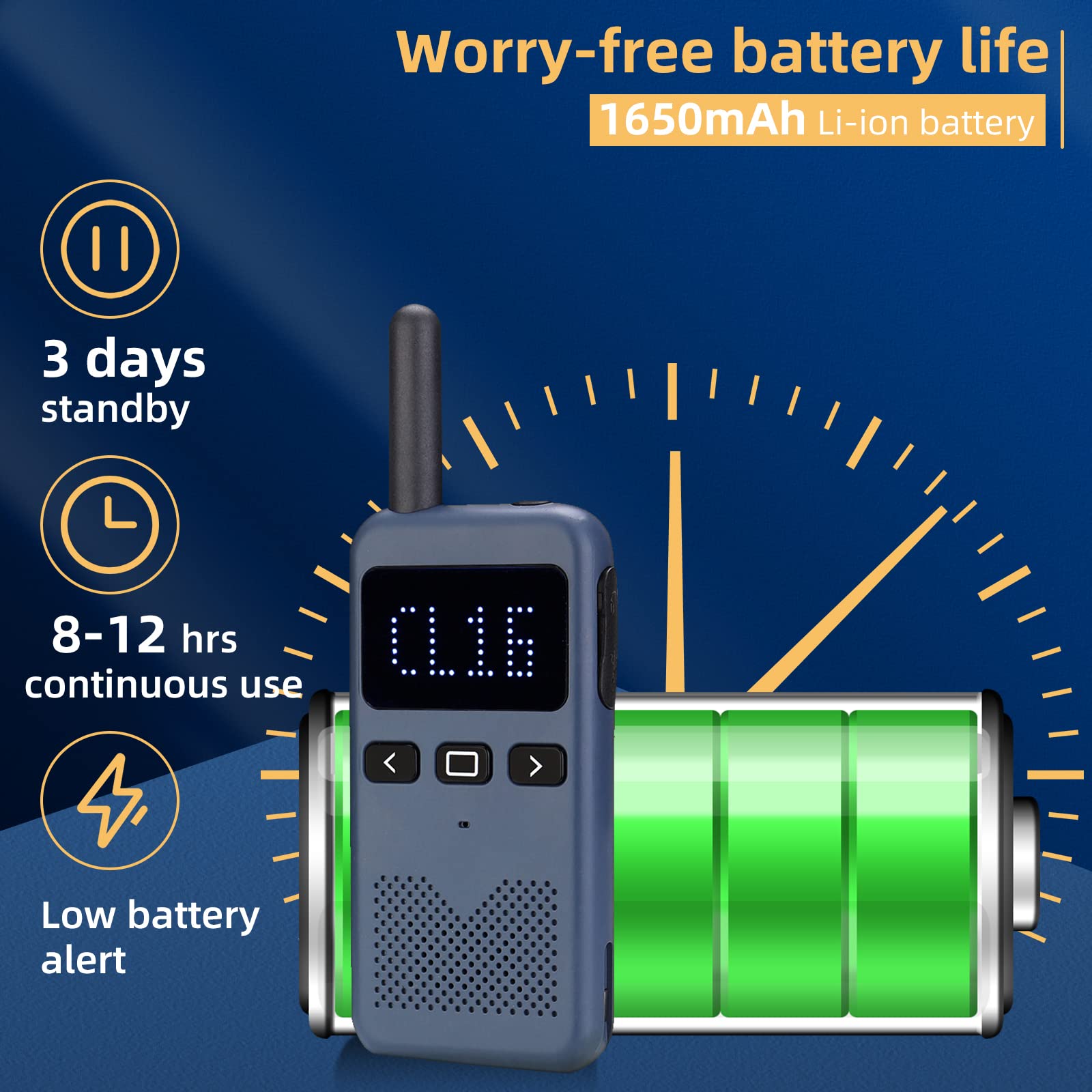 Foto 4 | Radio Bidireccional Retevis Rb19 Con Pantalla De 1650 Mah, Paquete De 6 Unidades Y Cargador - Venta Internacional.