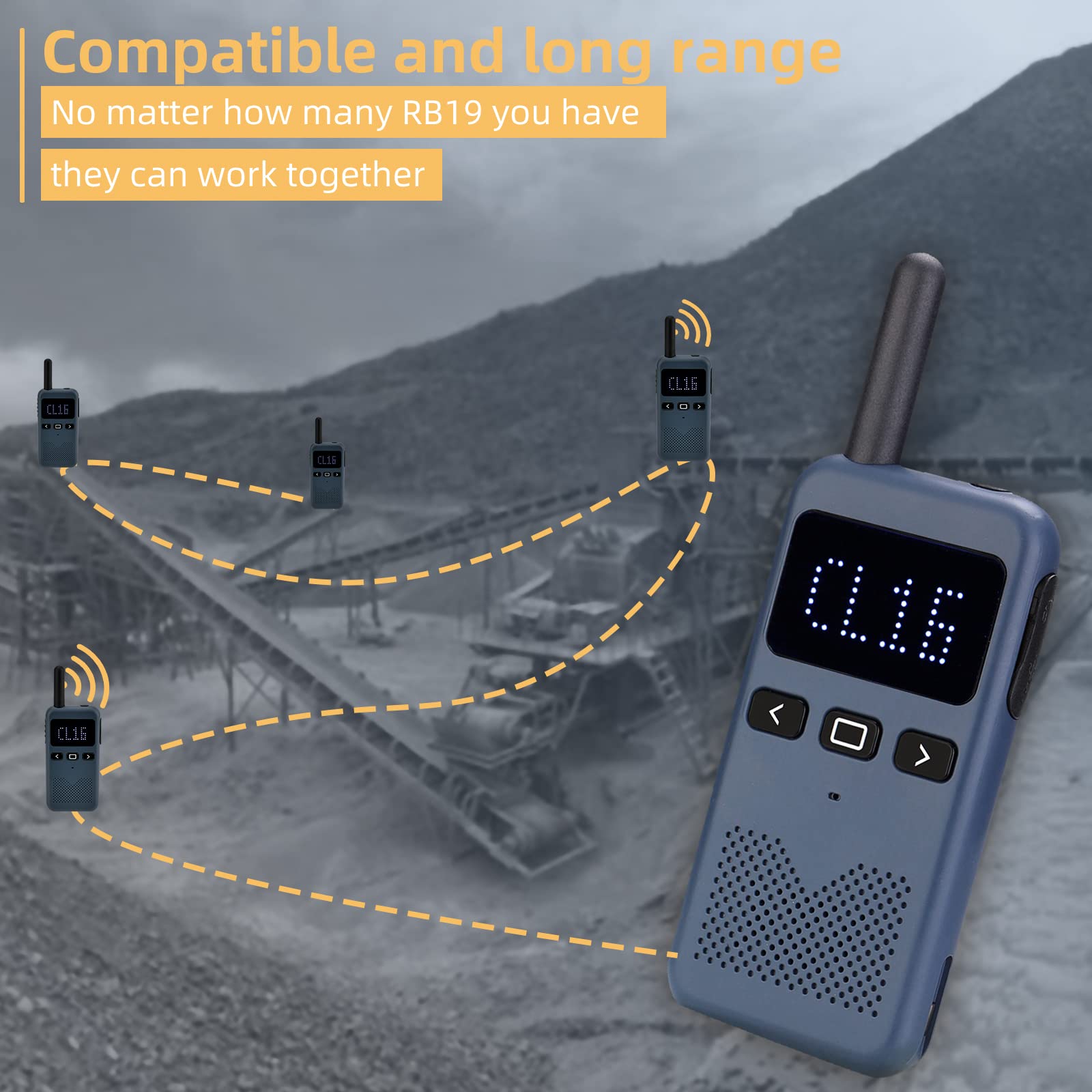 Foto 6 pulgar | Radio Bidireccional Retevis Rb19 Con Pantalla De 1650 Mah, Paquete De 6 Unidades Y Cargador - Venta Internacional.