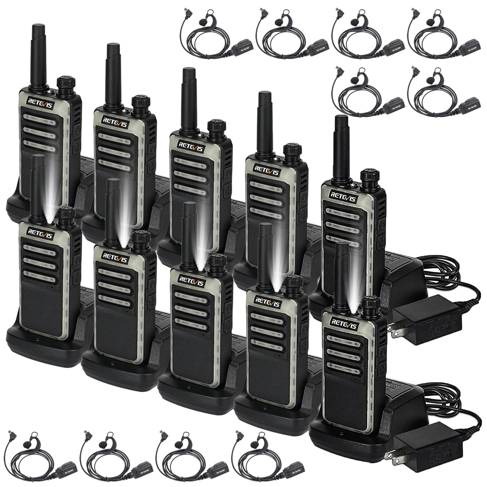 Foto 2 pulgar | Walkie Talkies Retevis Rb66 De Carga Rápida Con Auricular, Paquete De 10 - Venta Internacional.