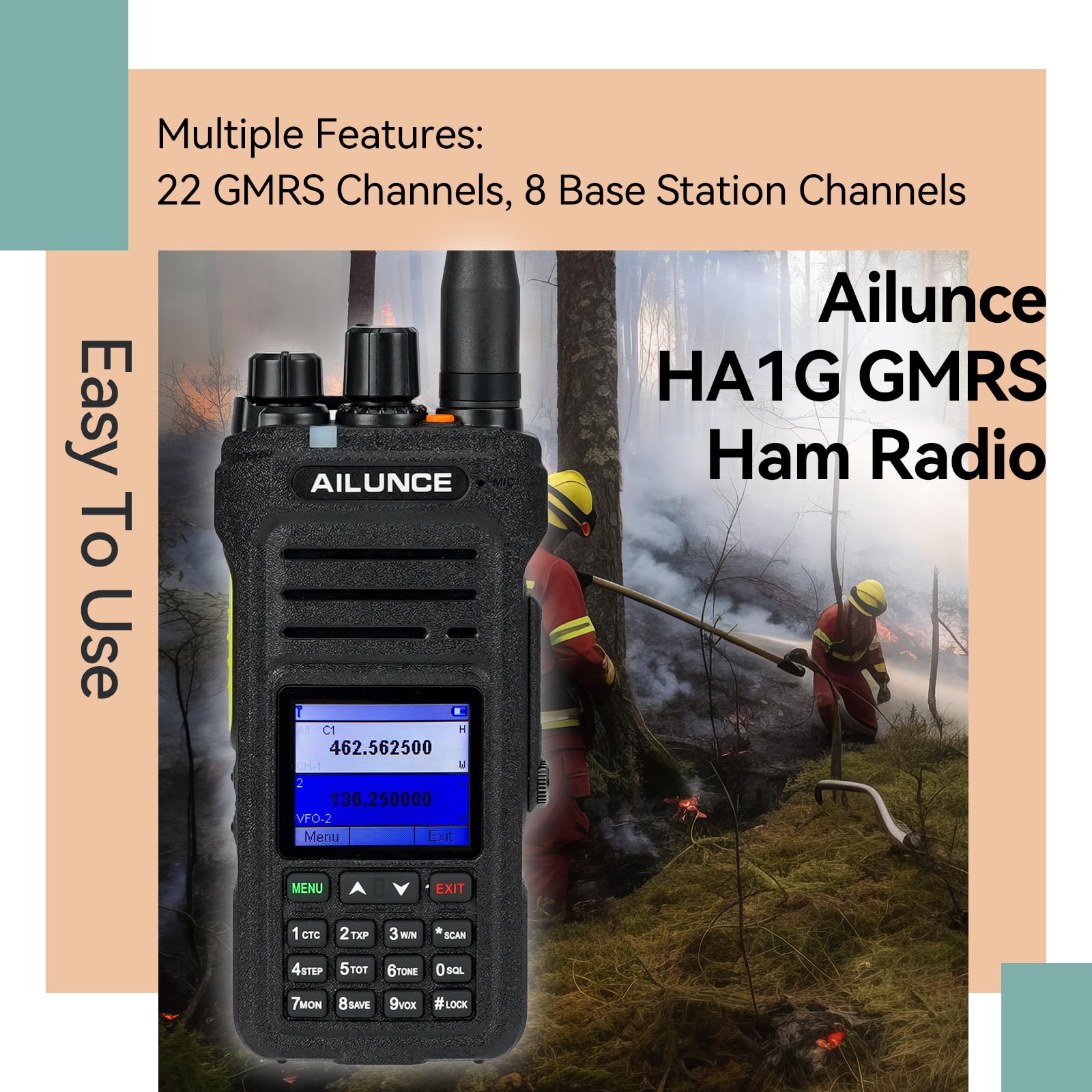 Foto 2 | Radio Bidireccional Retevis Ailunce Ha1g Gmrs Ip67 Resistente Al Agua - Venta Internacional.