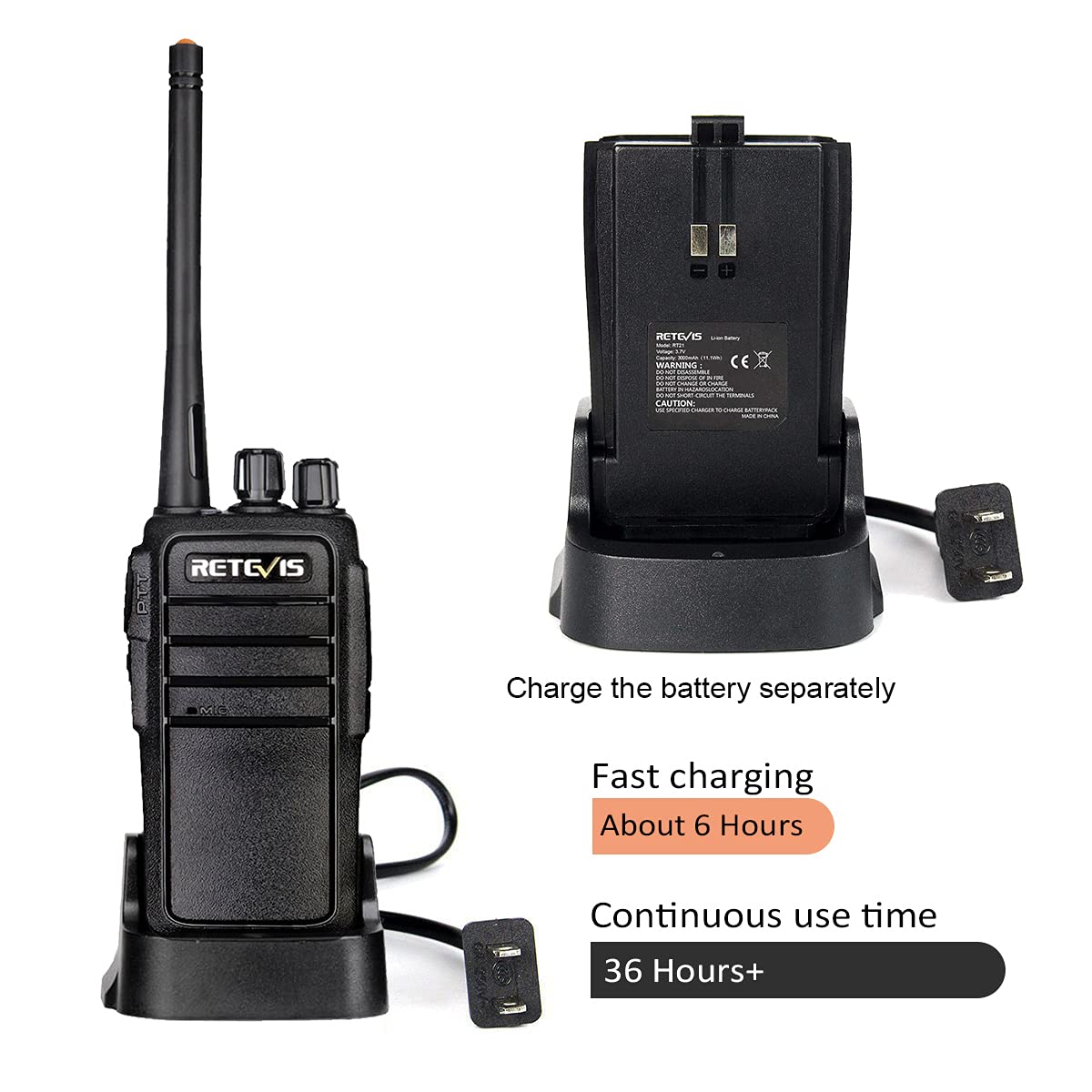 Foto 5 | Walkie Talkies Retevis Rt21, 3000 Mah, Recargables (paquete De 10) - Venta Internacional.