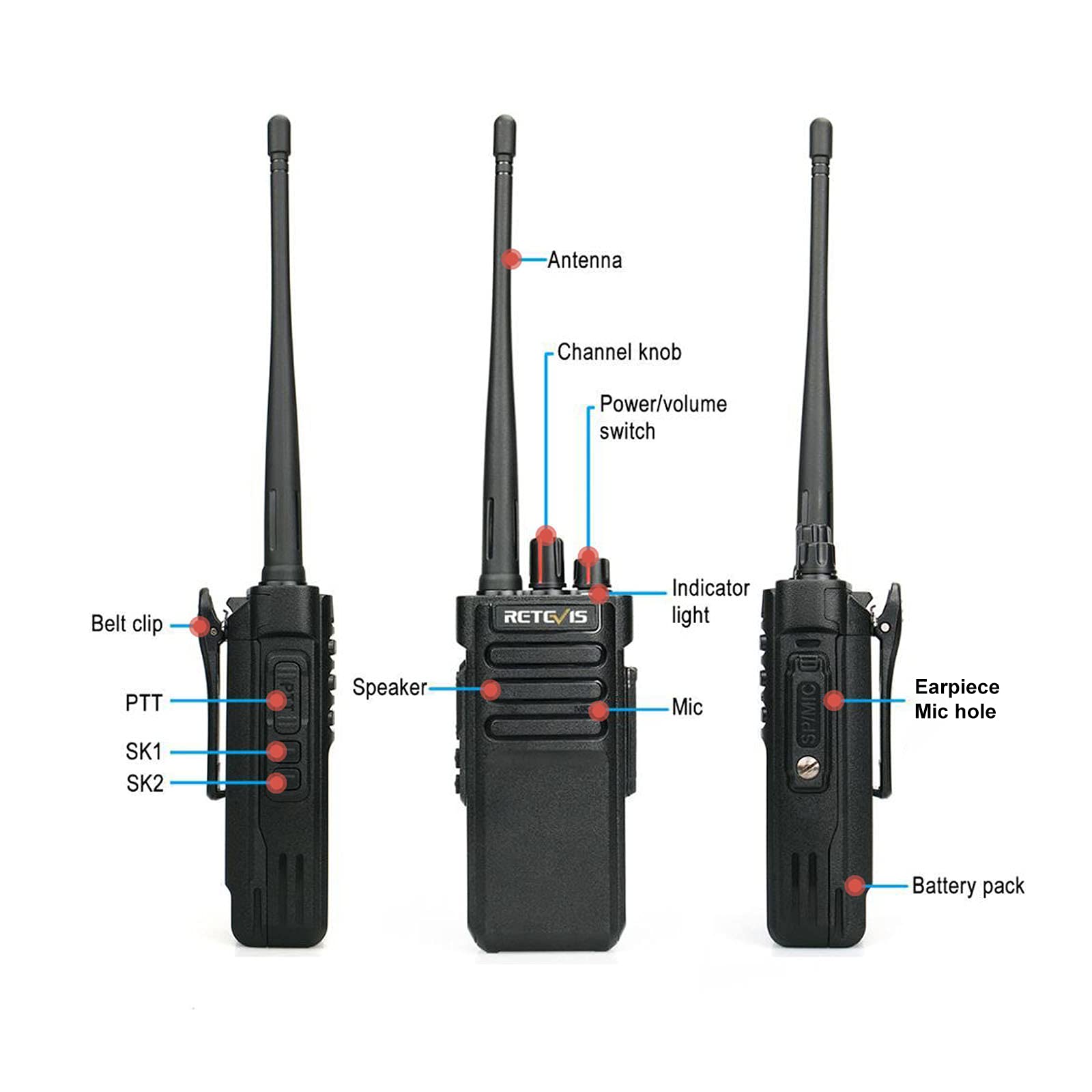 Foto 4 pulgar | Radio Bidireccional Retevis Rt29, Resistente, Largo Alcance, 3200 Mah - Venta Internacional.